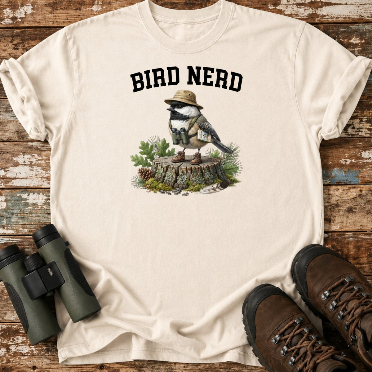 Bird Nerd Chickadee Birder Birding T-Shirt product image by Bird Peeple