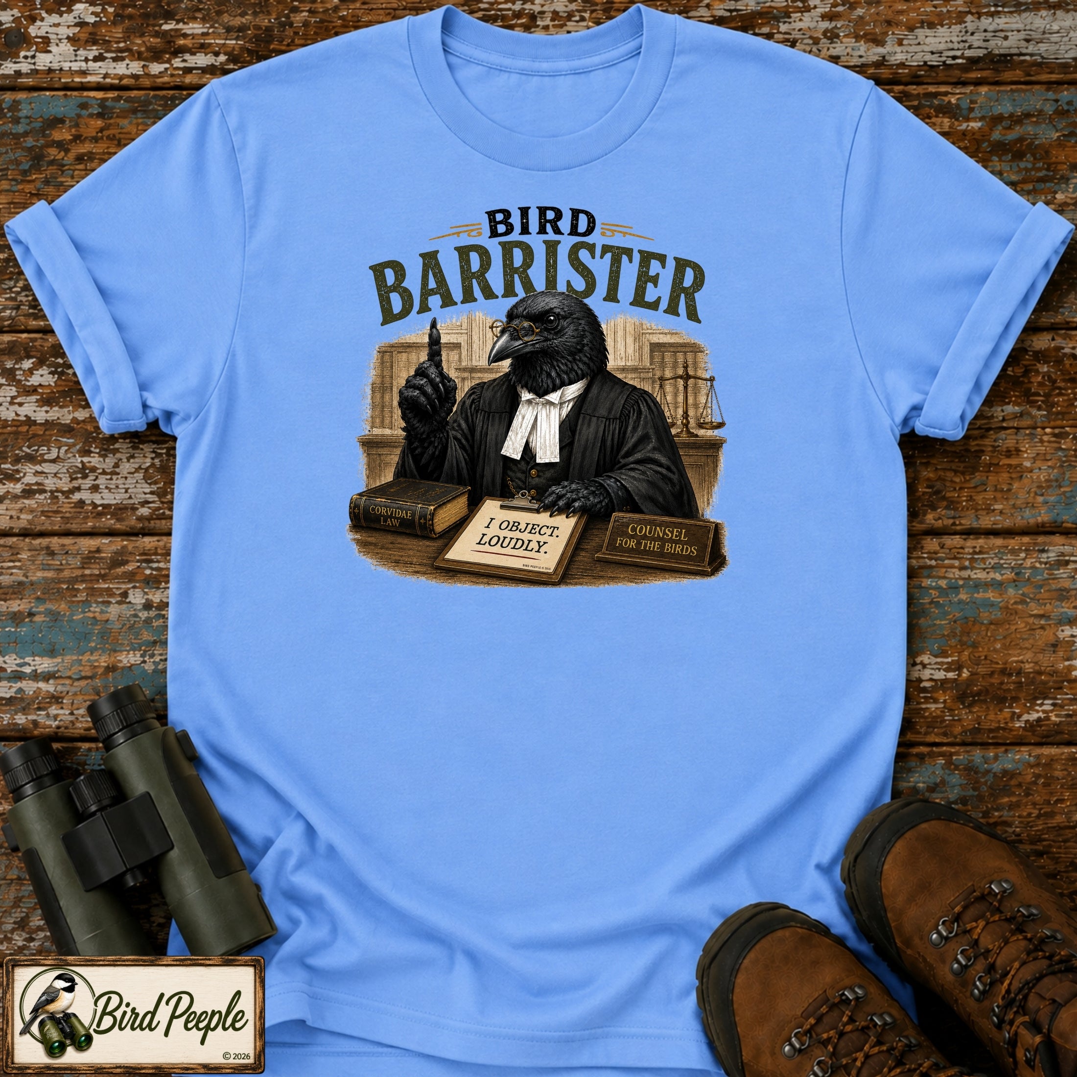 Bird Barrister Crow T-Shirt – Funny Bird Lawyer Shirt