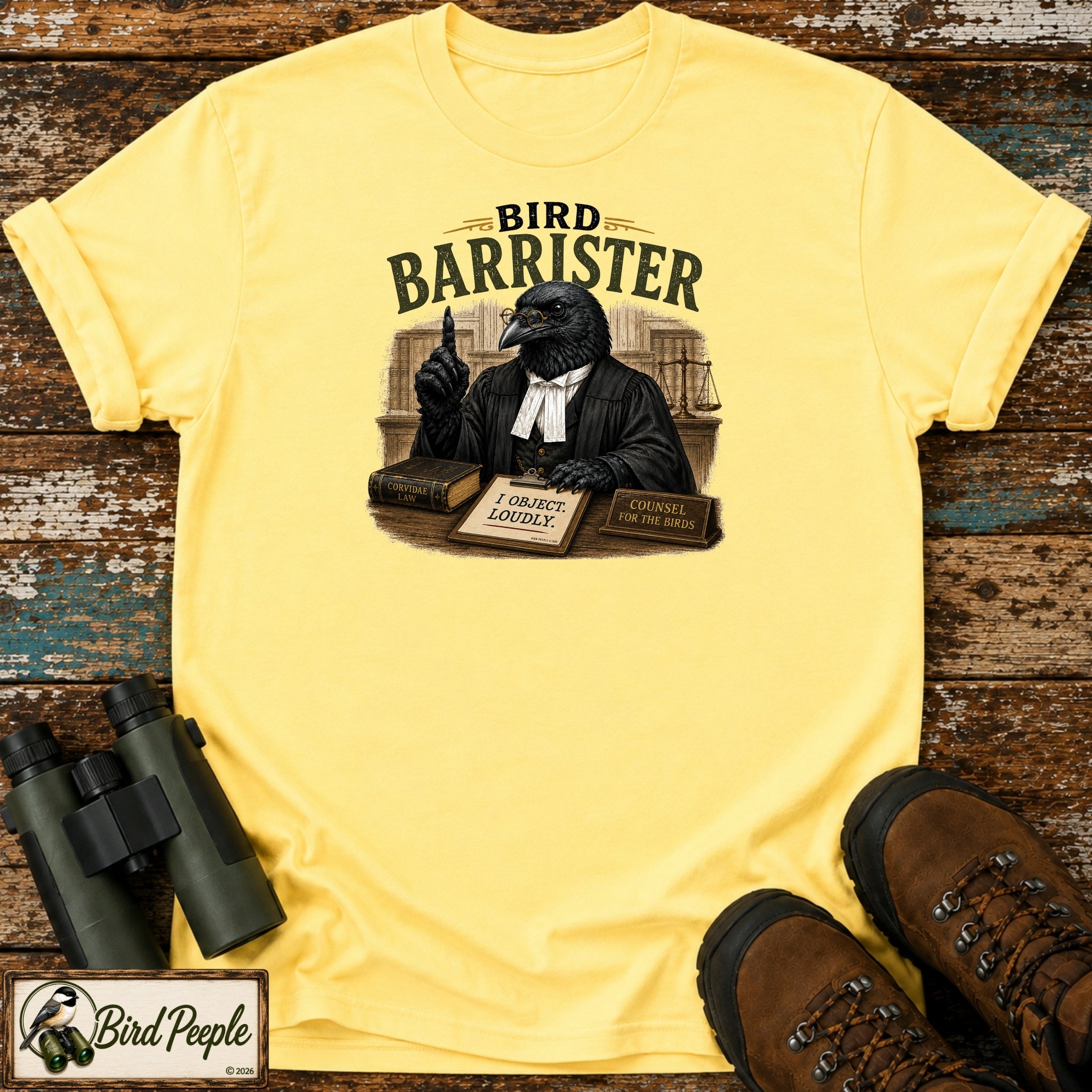 Bird Barrister Crow T-Shirt – Funny Bird Lawyer Shirt