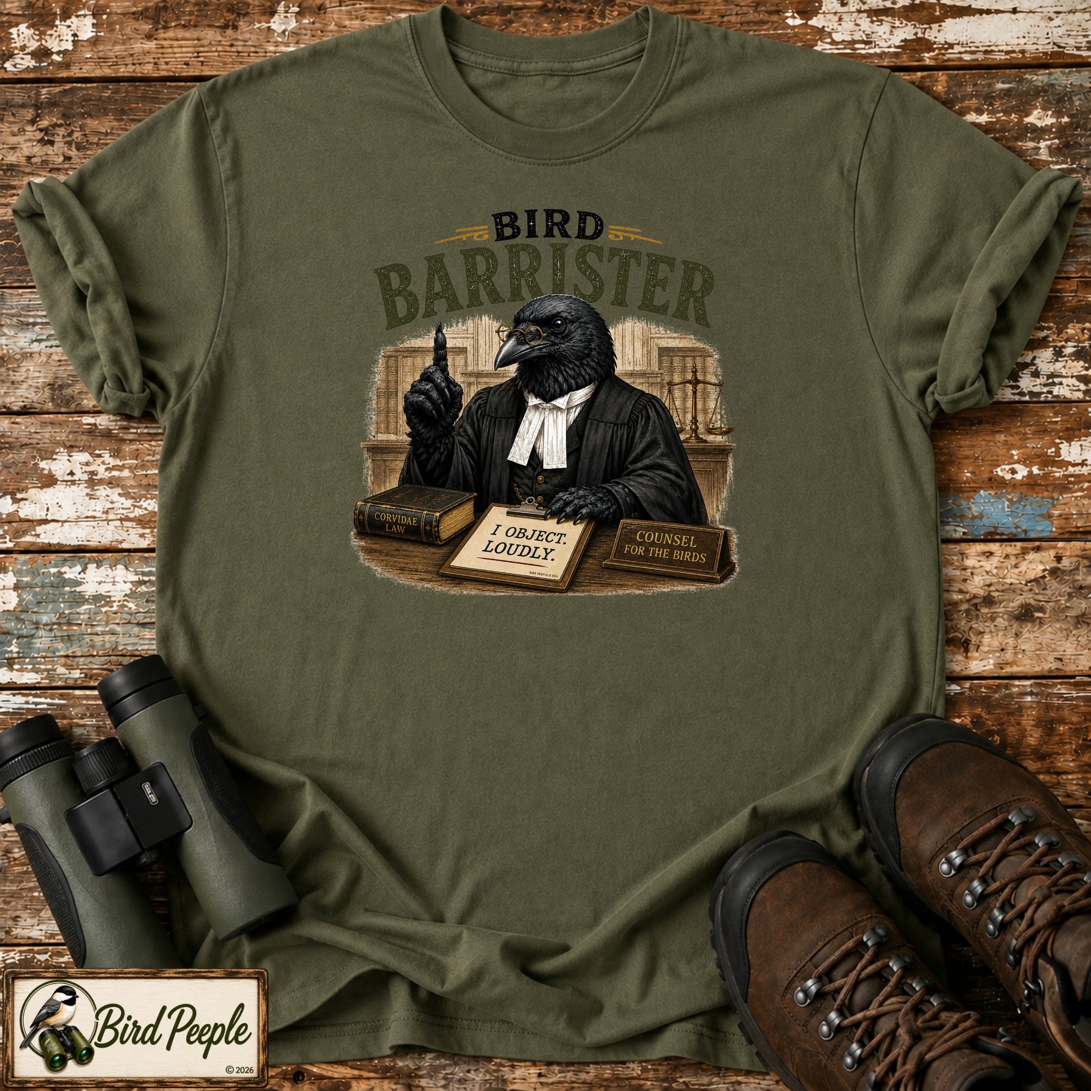 Bird Barrister Crow T-Shirt – Funny Bird Lawyer Shirt