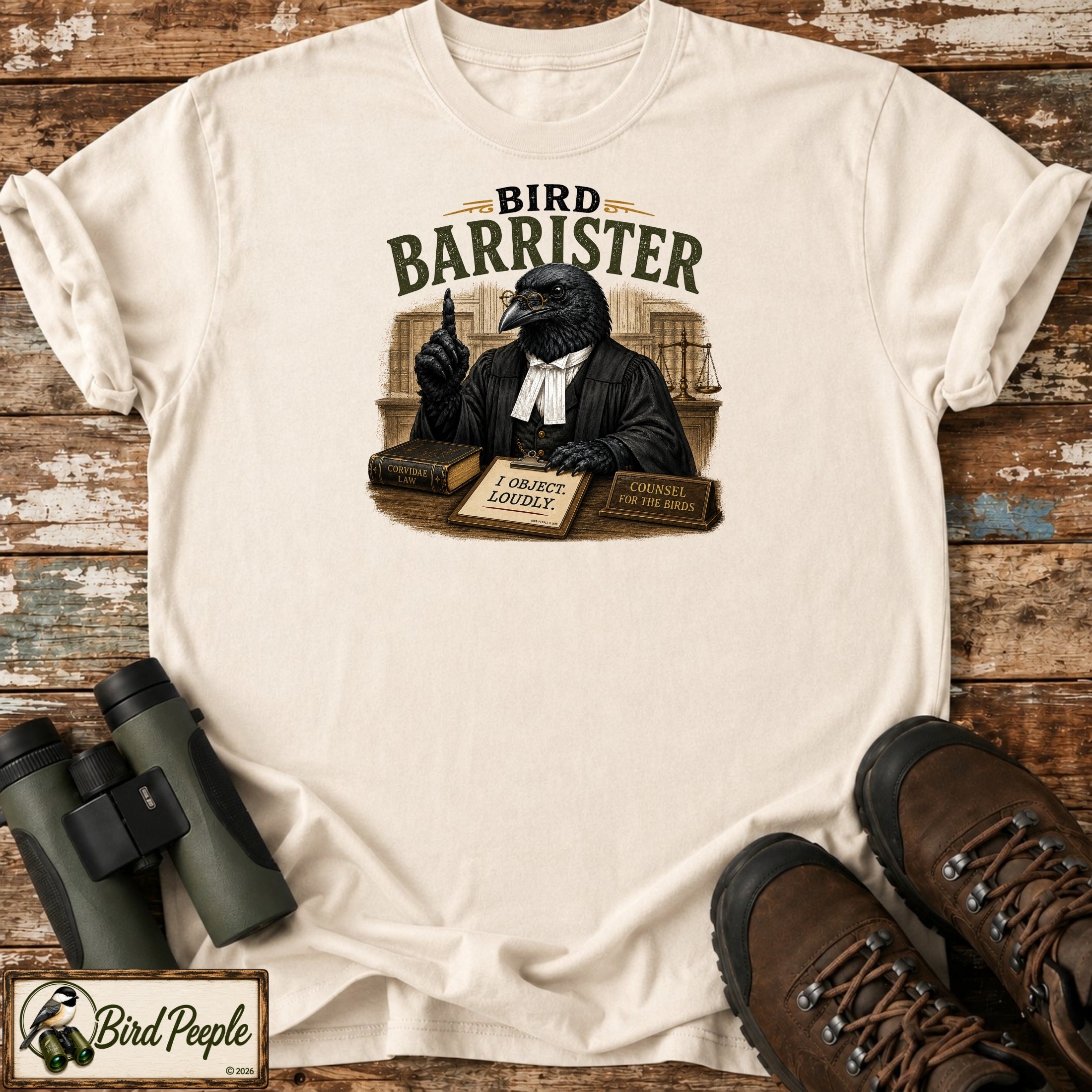 Bird Barrister Crow T-Shirt – Funny Bird Lawyer Shirt