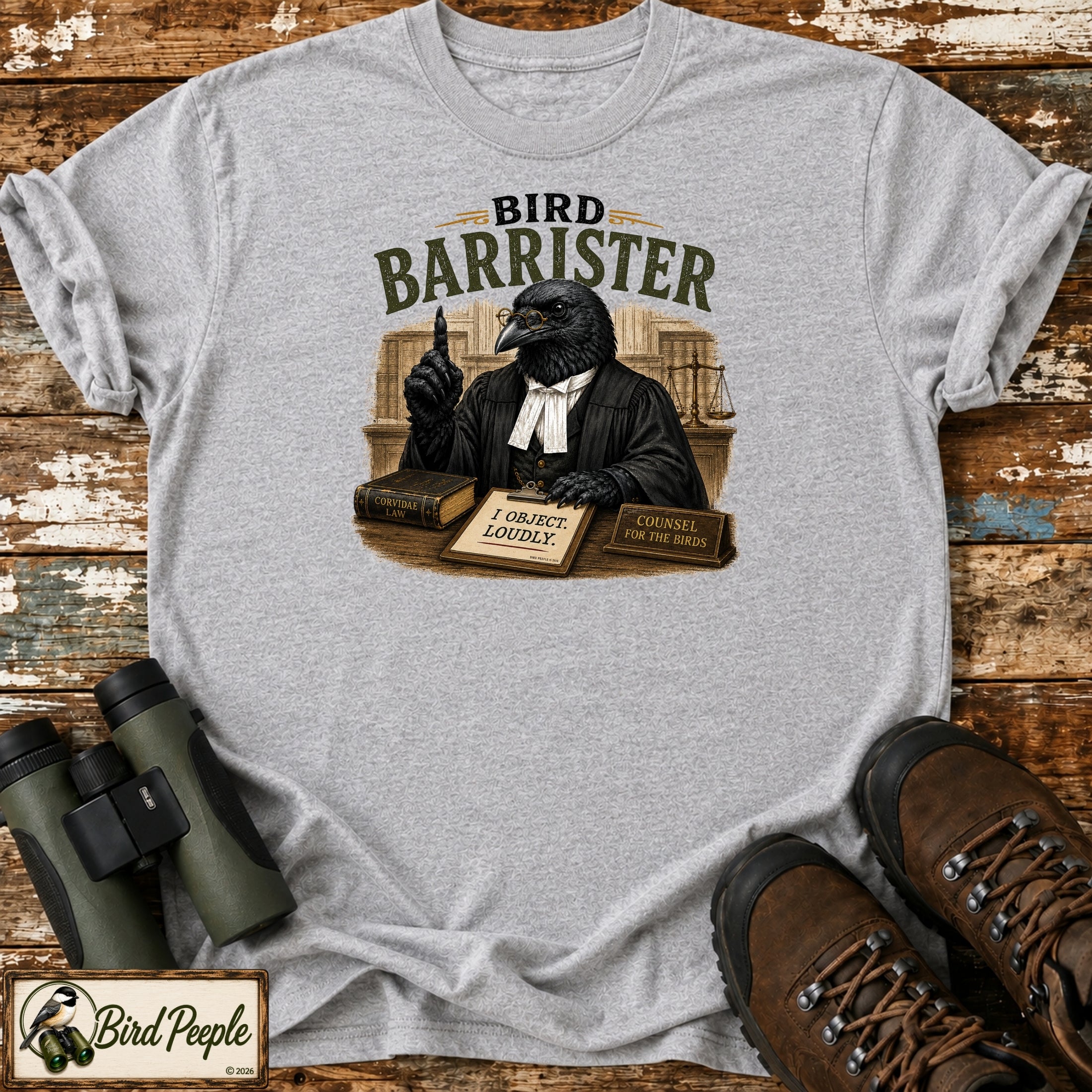 Bird Barrister Crow T-Shirt – Funny Bird Lawyer Shirt
