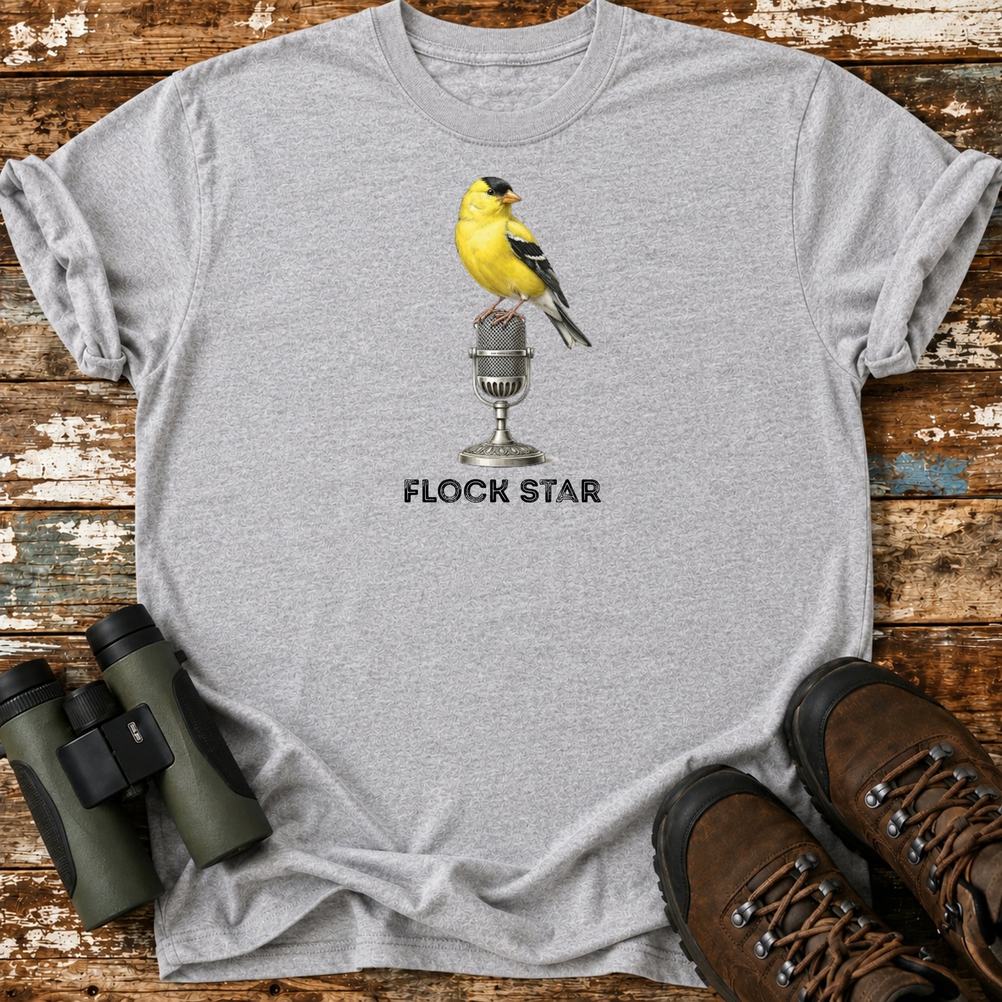 Flock Star American Goldfinch Funny Birding T-Shirt
