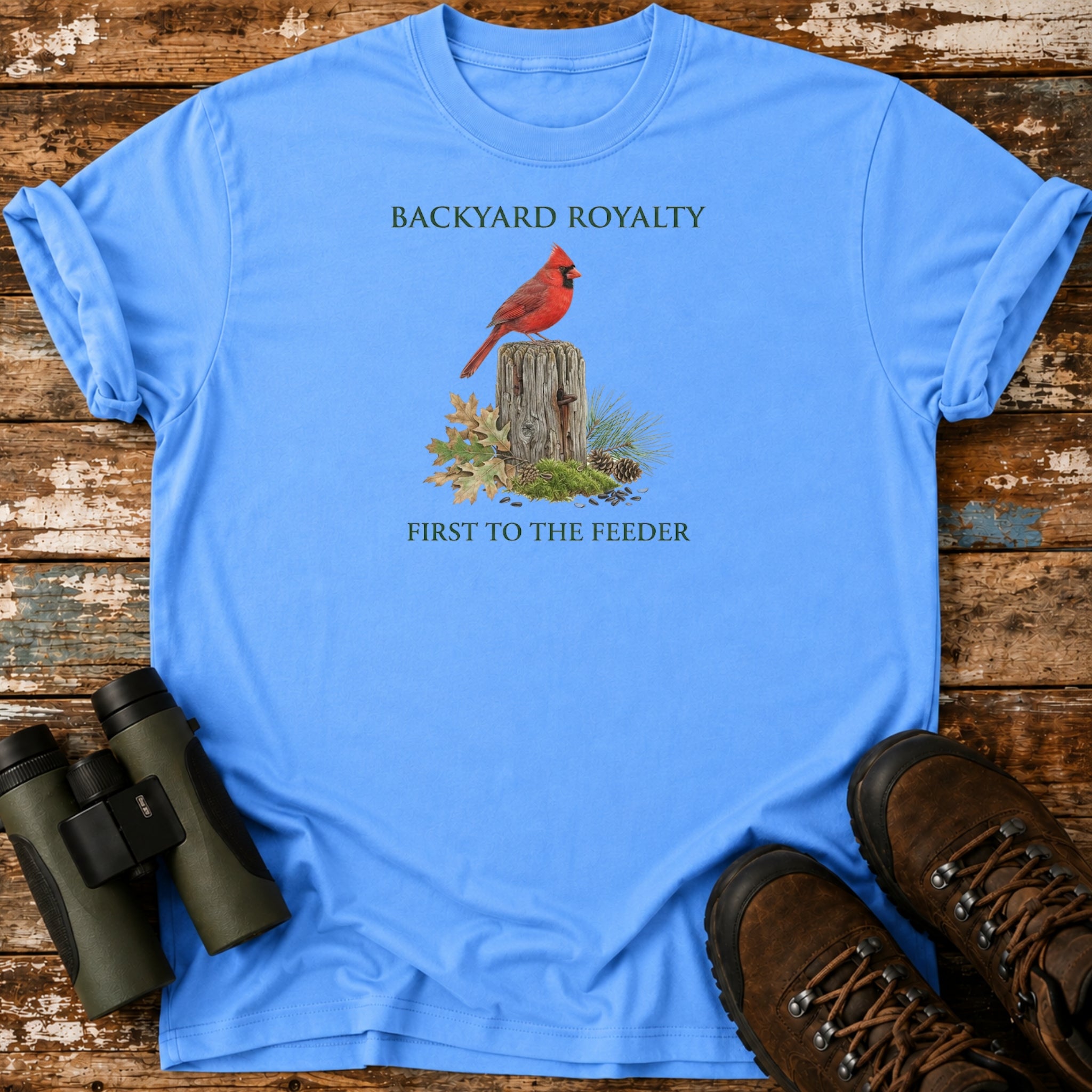 Backyard Royalty Northern Cardinal Birding T-Shirt