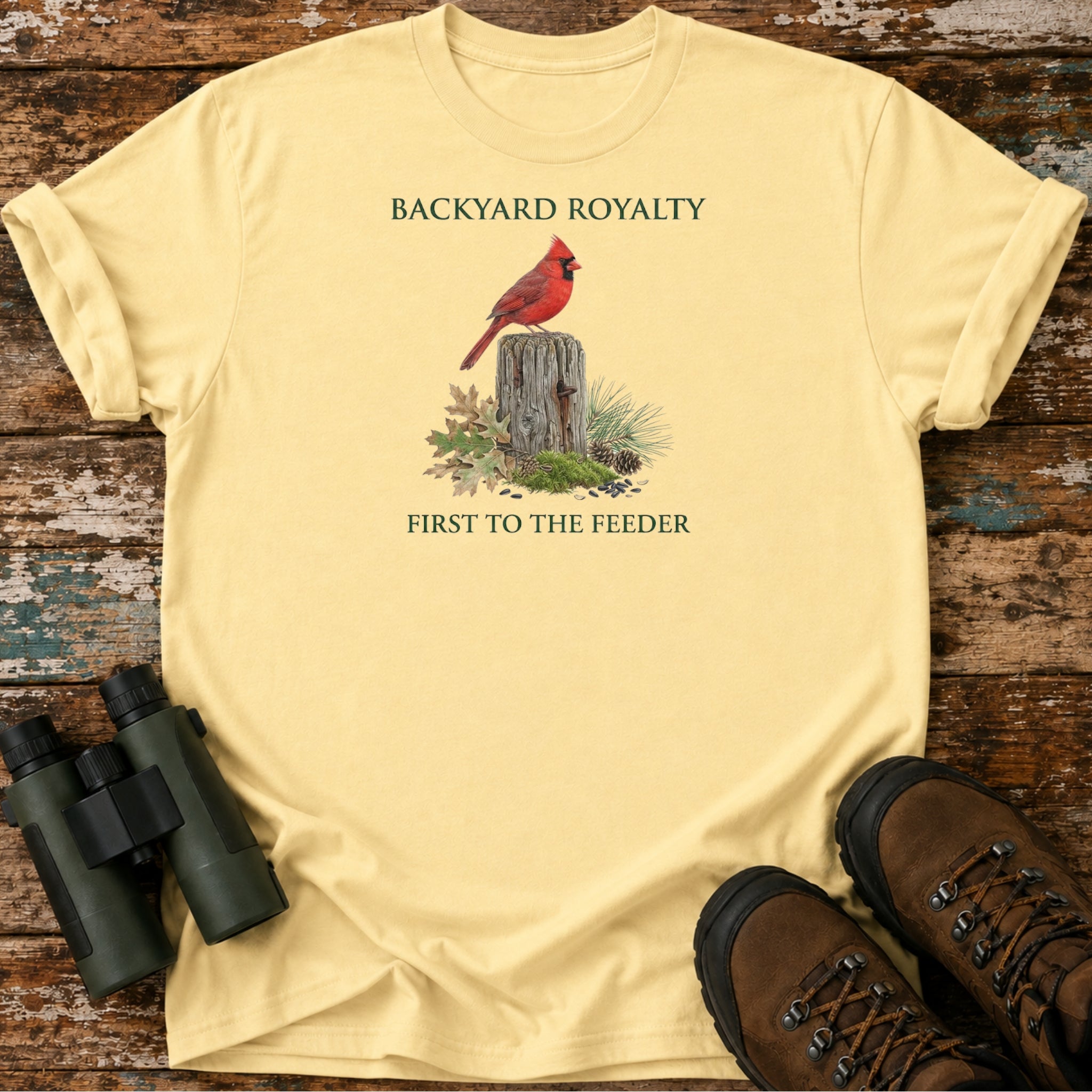 Backyard Royalty Northern Cardinal Birding T-Shirt