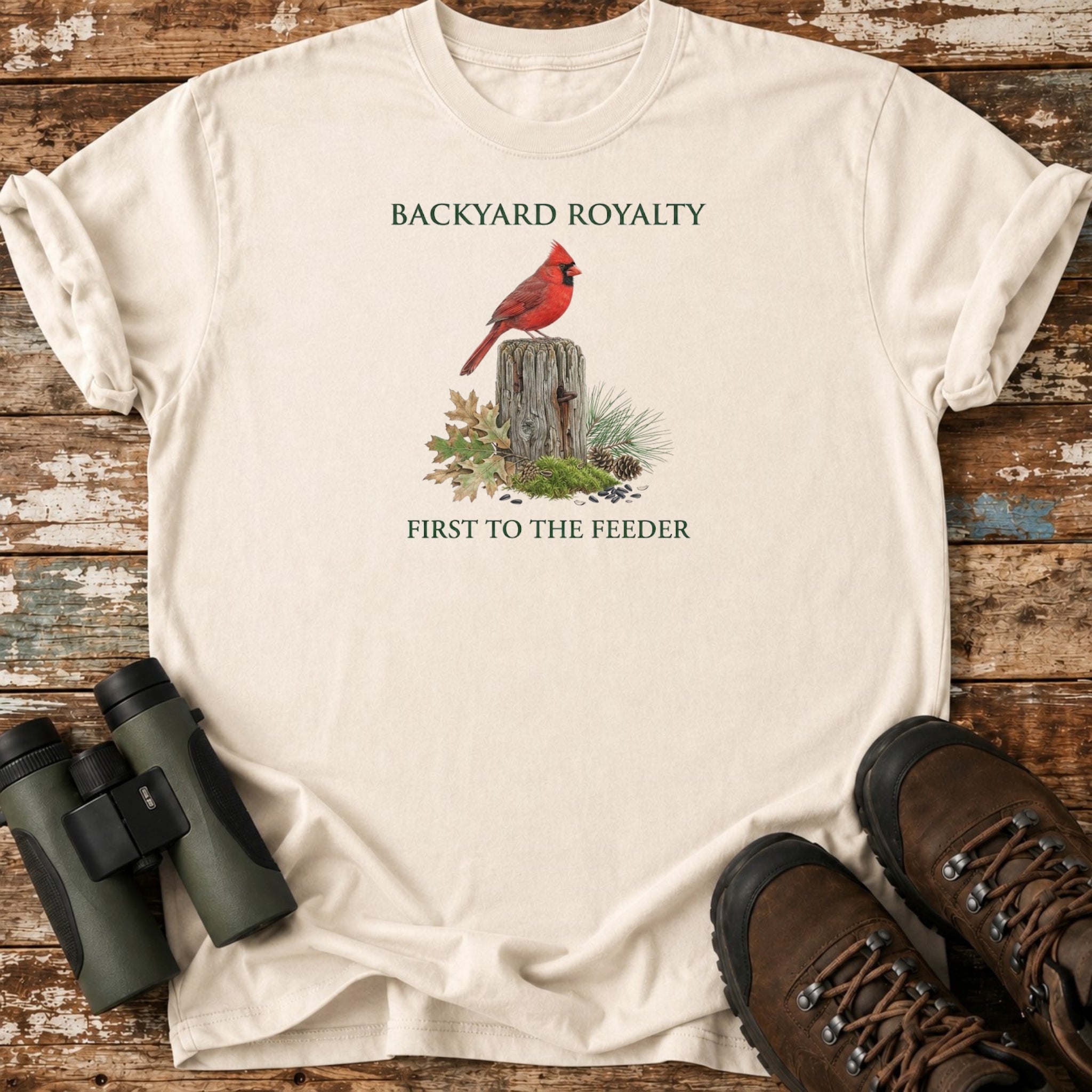 Backyard Royalty Northern Cardinal Birding T-Shirt
