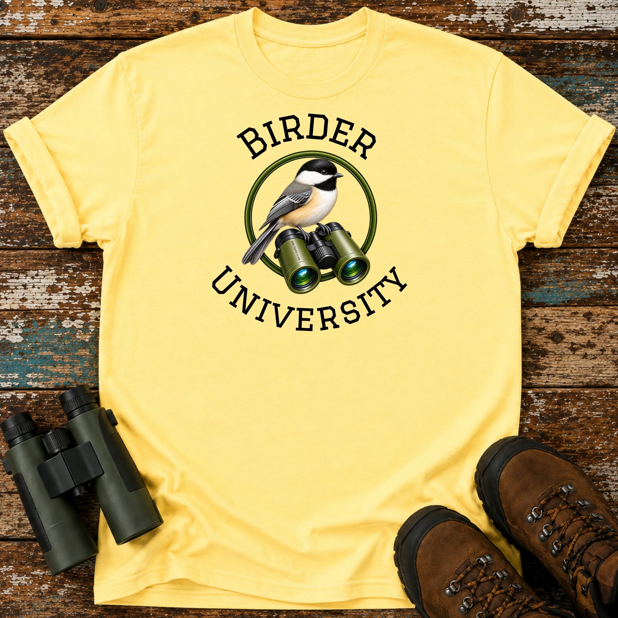 Birder University Chickadee Bird Watching T-Shirt