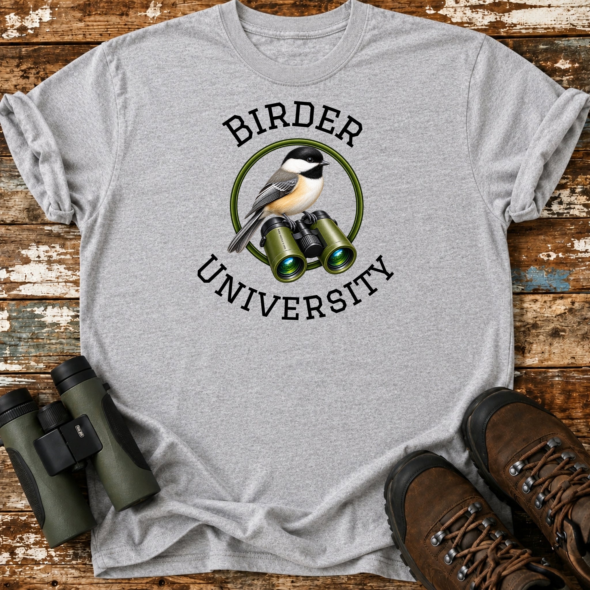 Birder University Chickadee Bird Watching T-Shirt
