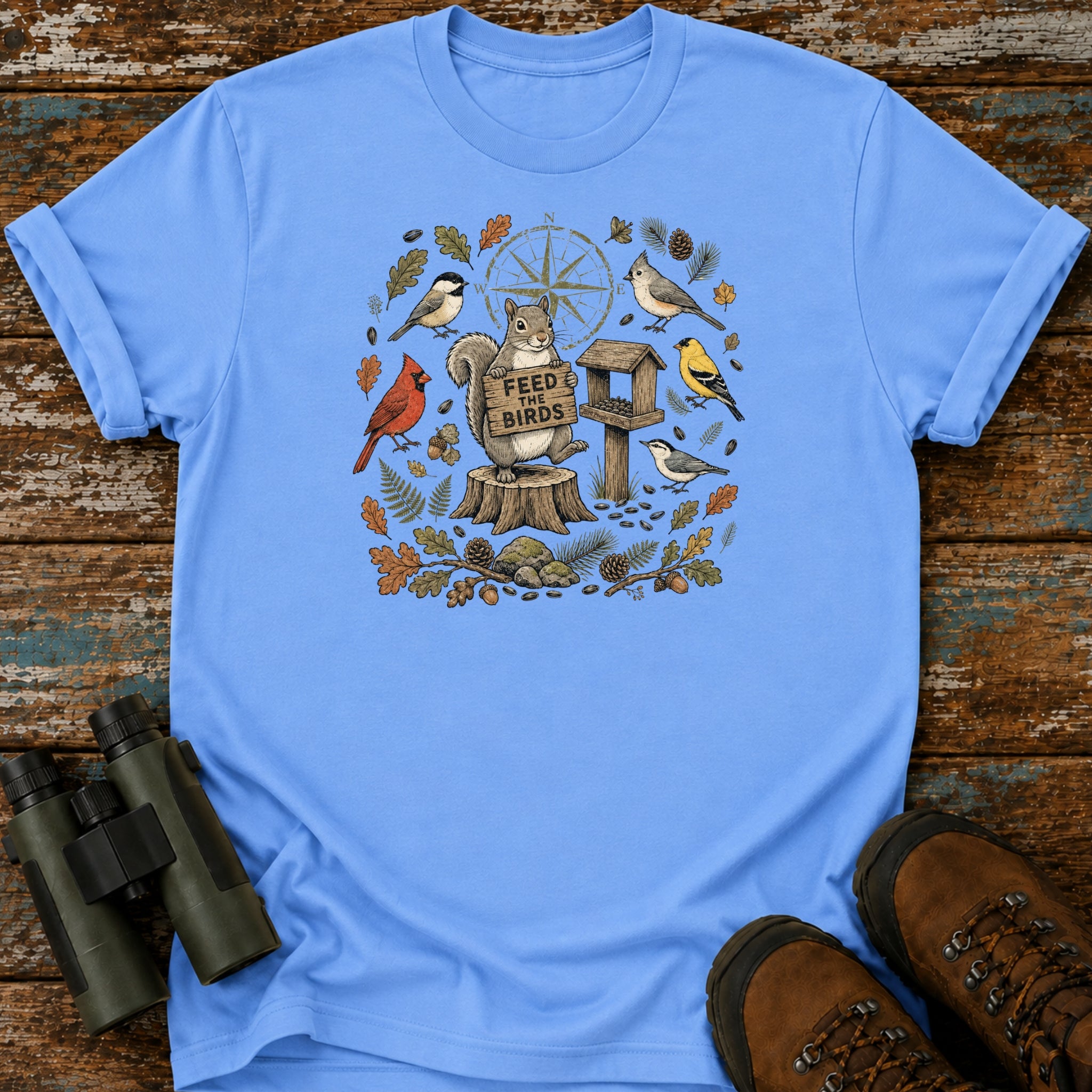 Feed The Birds Squirrel Backyard Birding T-Shirt
