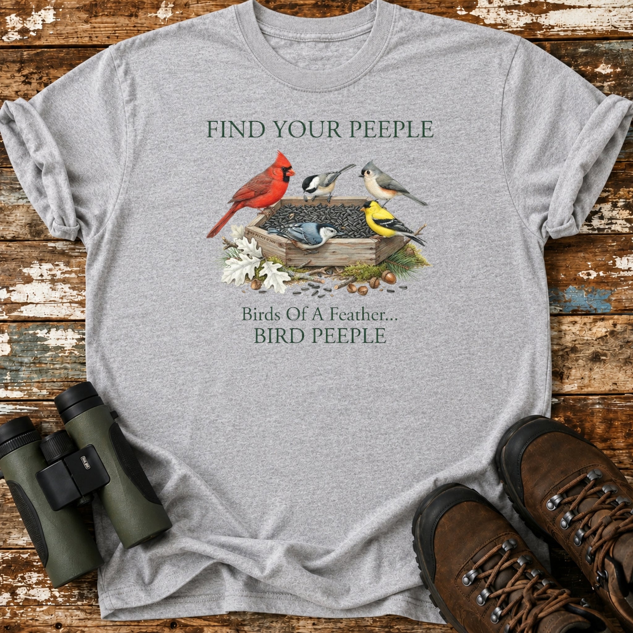 Find Your Peeple Backyard Birds Birding T-Shirt