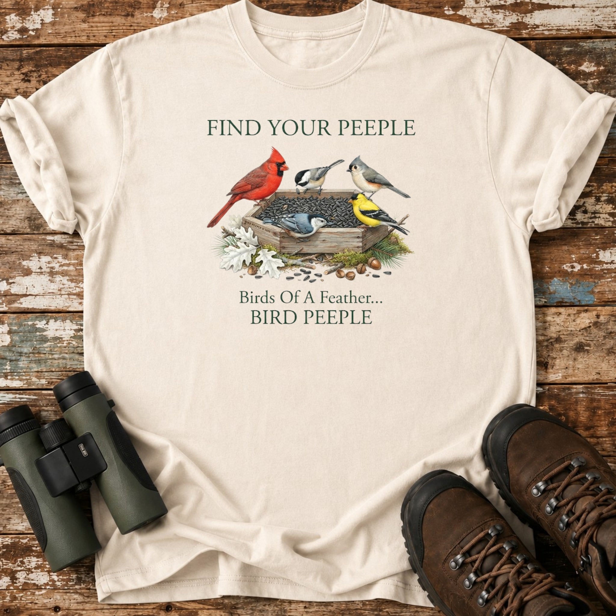 Find Your Peeple Backyard Birds Birding T-Shirt