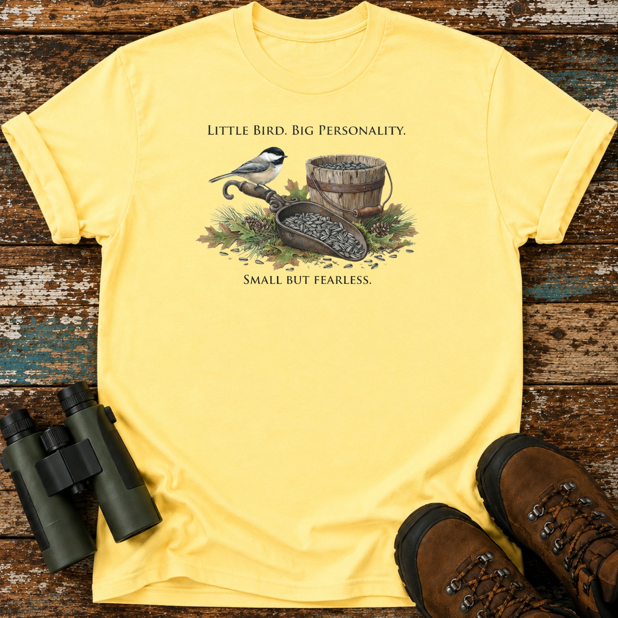 Little Bird Big Personality Black-Capped Chickadee T-Shirt