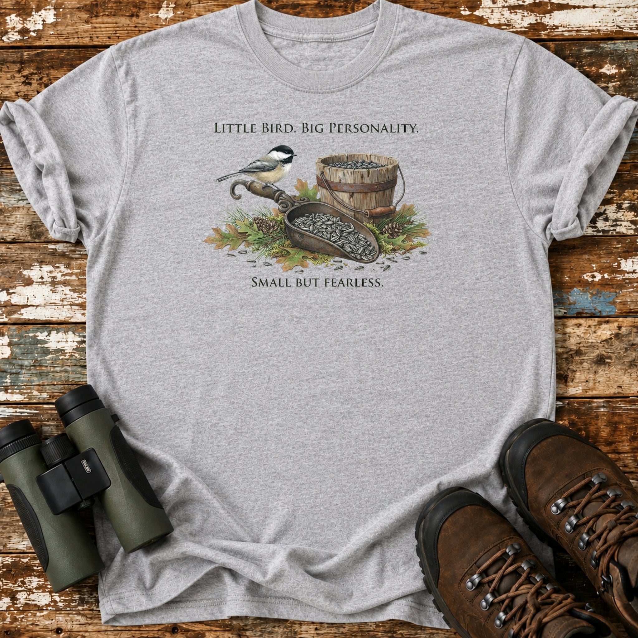 Little Bird Big Personality Black-Capped Chickadee T-Shirt