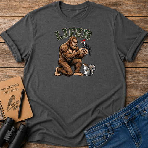 Bigfoot Lifer Pileated Woodpecker Birding T-Shirt