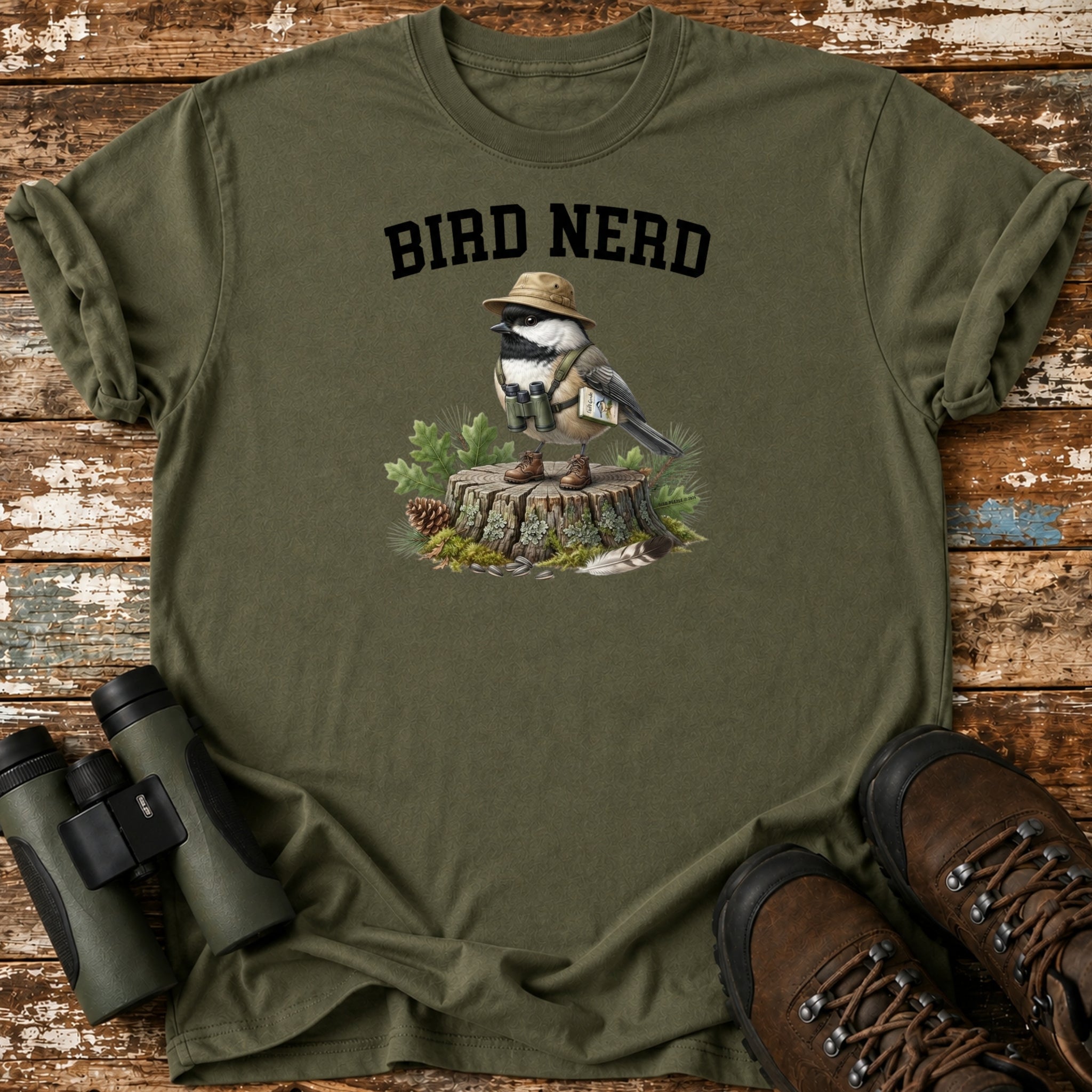 Bird Nerd Chickadee Birder Birding T-Shirt