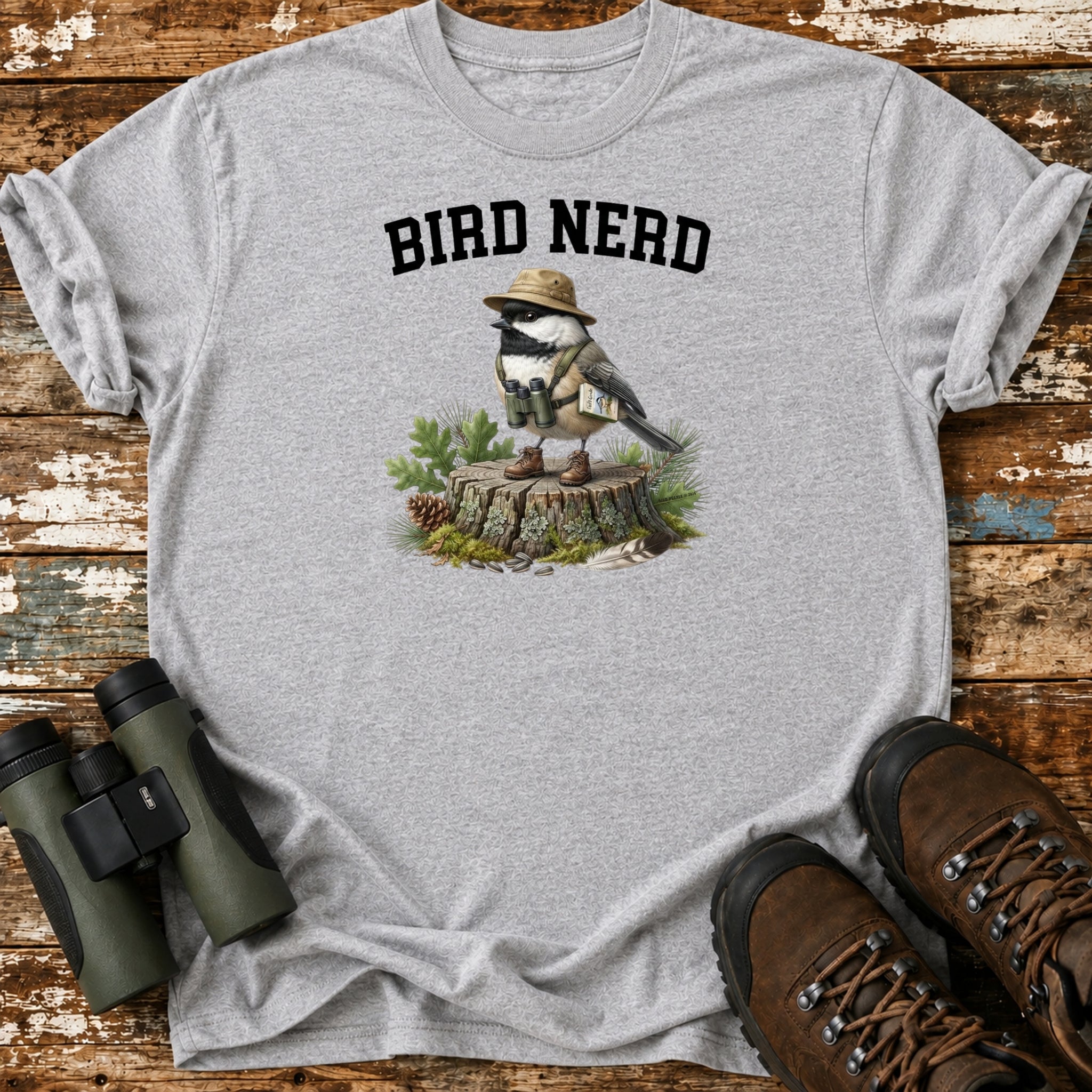 Bird Nerd Chickadee Birder Birding T-Shirt