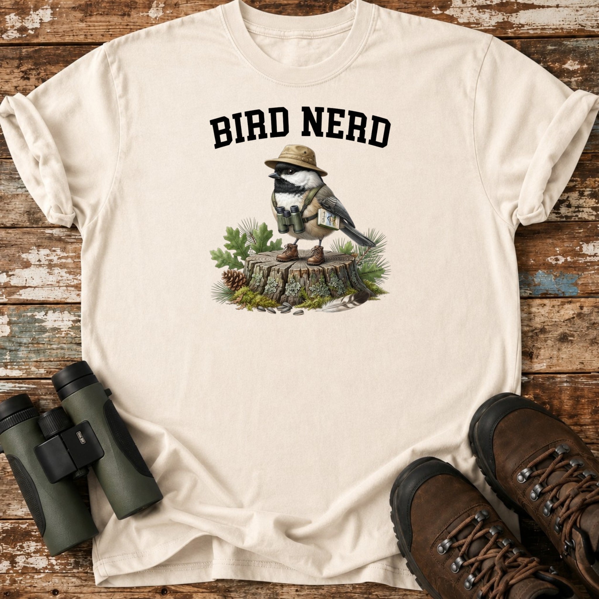 Bird Nerd Chickadee Birder Birding T-Shirt