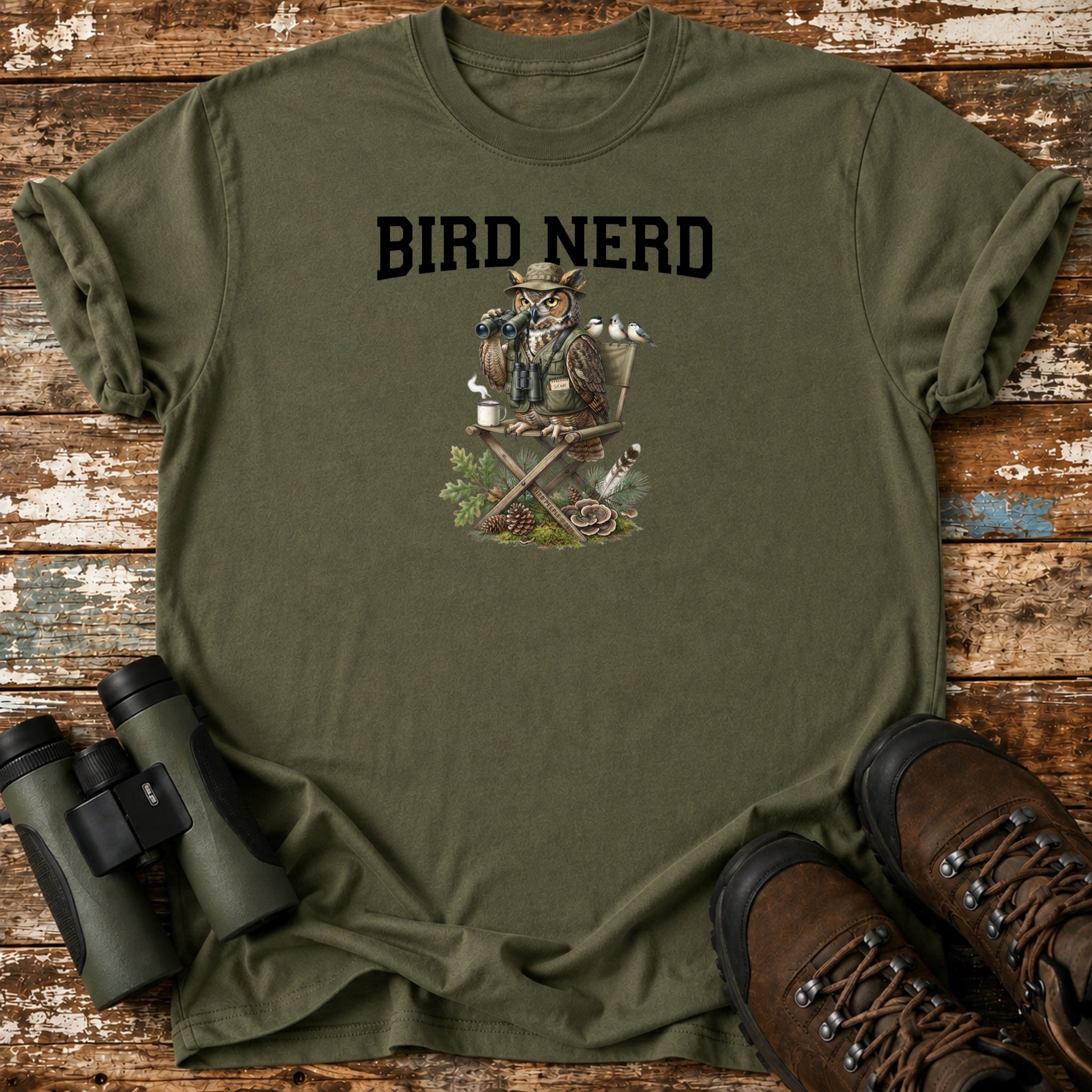Bird Nerd Owl Birder Birding T-Shirt
