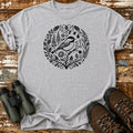 Boho Black-Capped Chickadee Floral Birding T-Shirt product image by Bird Peeple