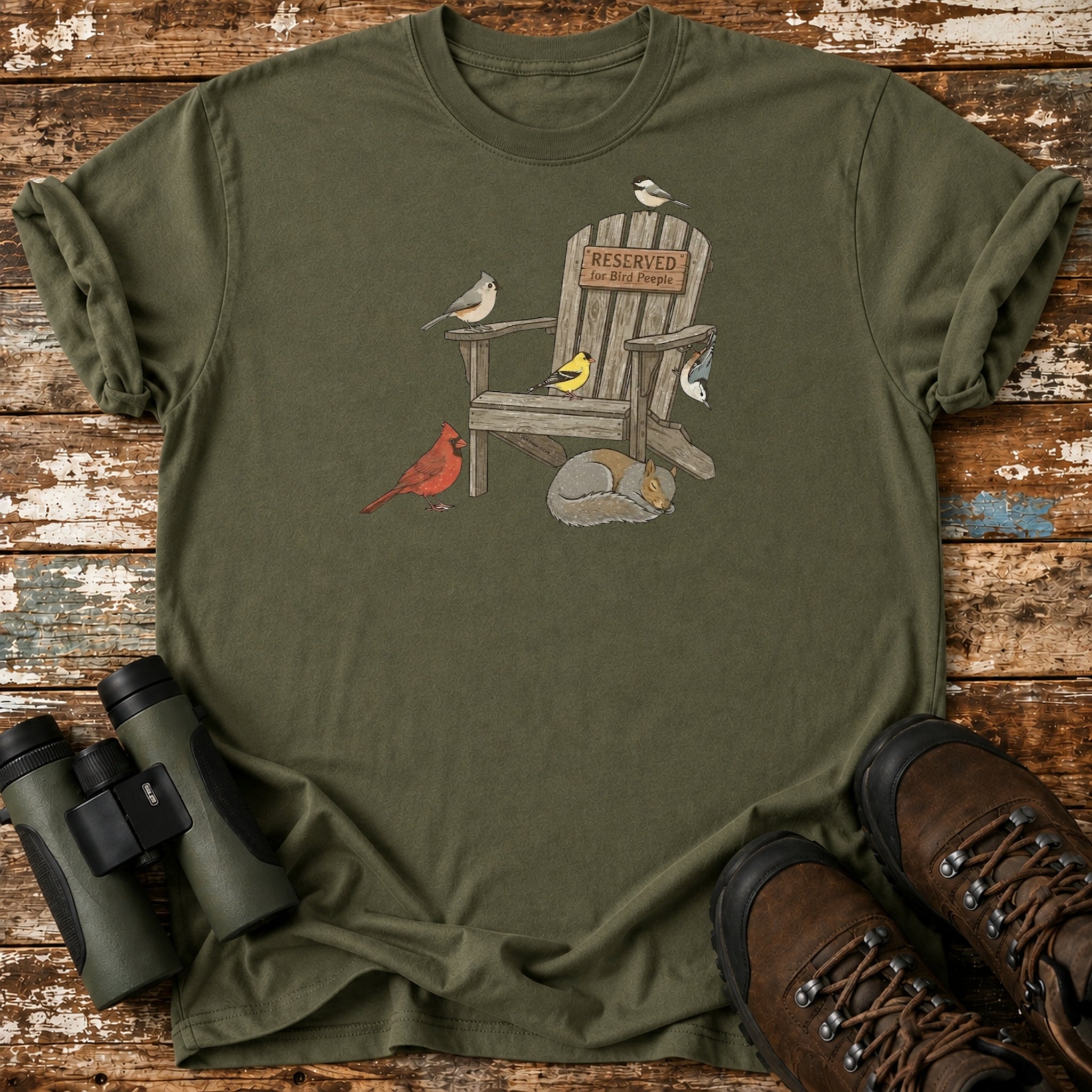 Reserved for Bird Peeple Backyard Birding T-Shirt