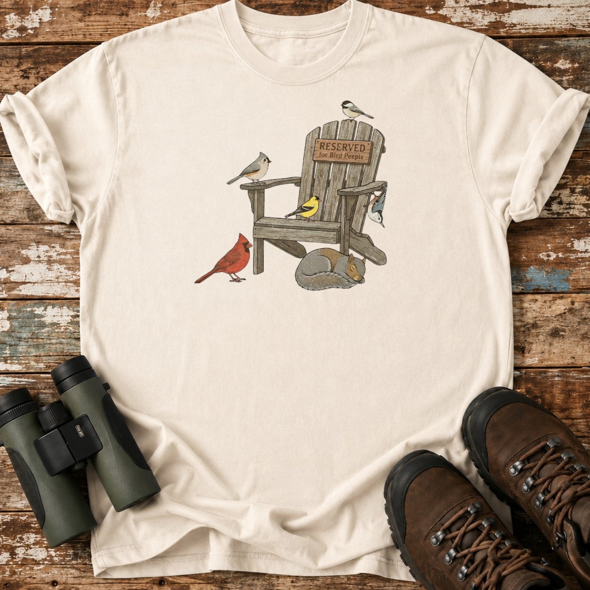 Reserved for Bird Peeple Backyard Birding T-Shirt