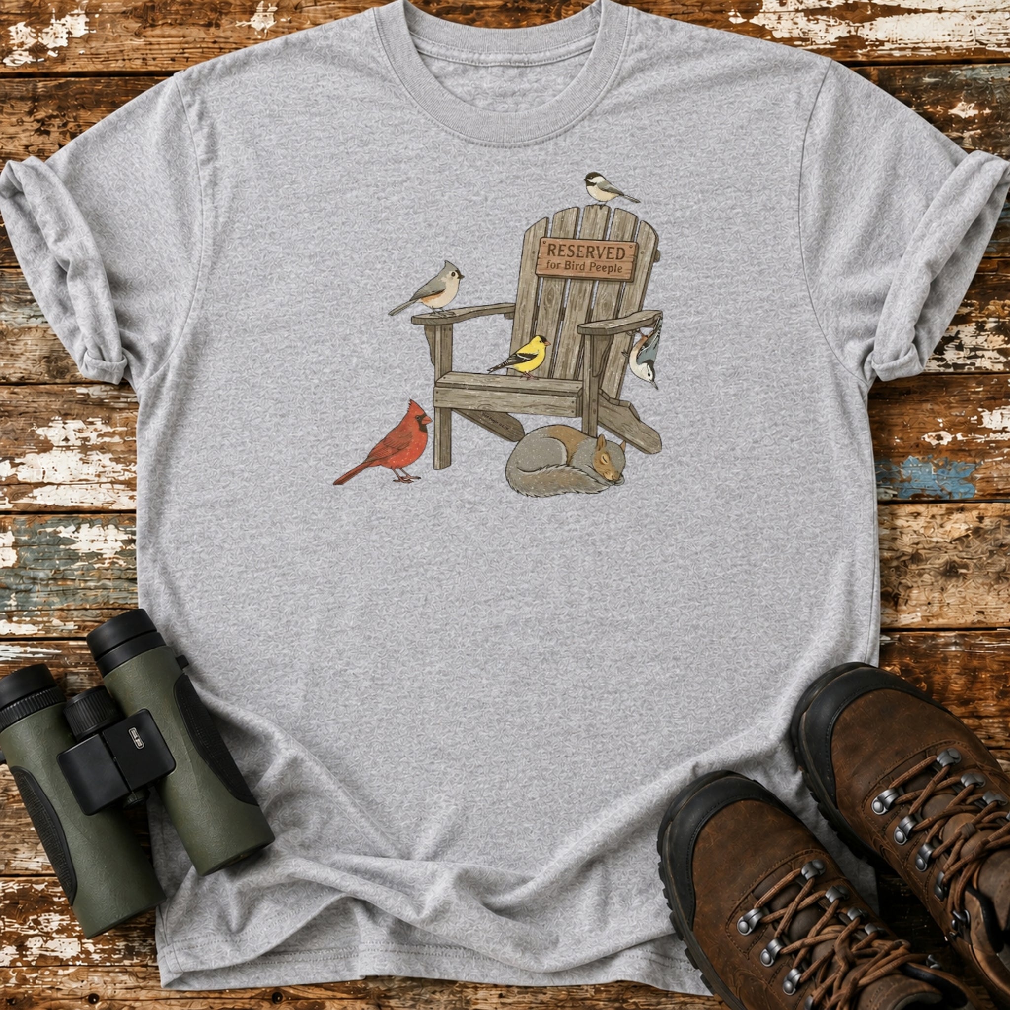 Reserved for Bird Peeple Backyard Birding T-Shirt