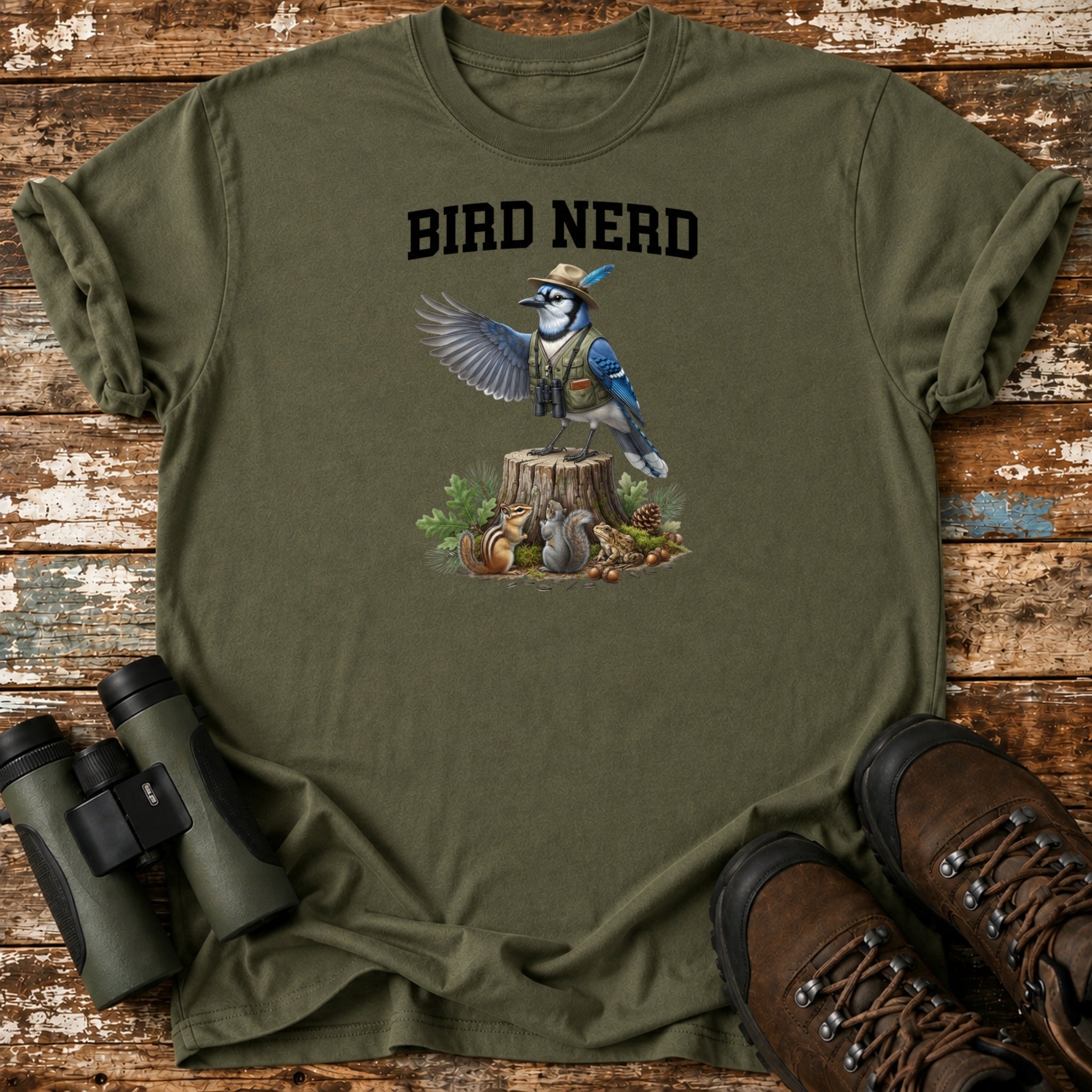 Bird Nerd Blue Jay T-Shirt – Funny Birdwatcher Ranger Tee