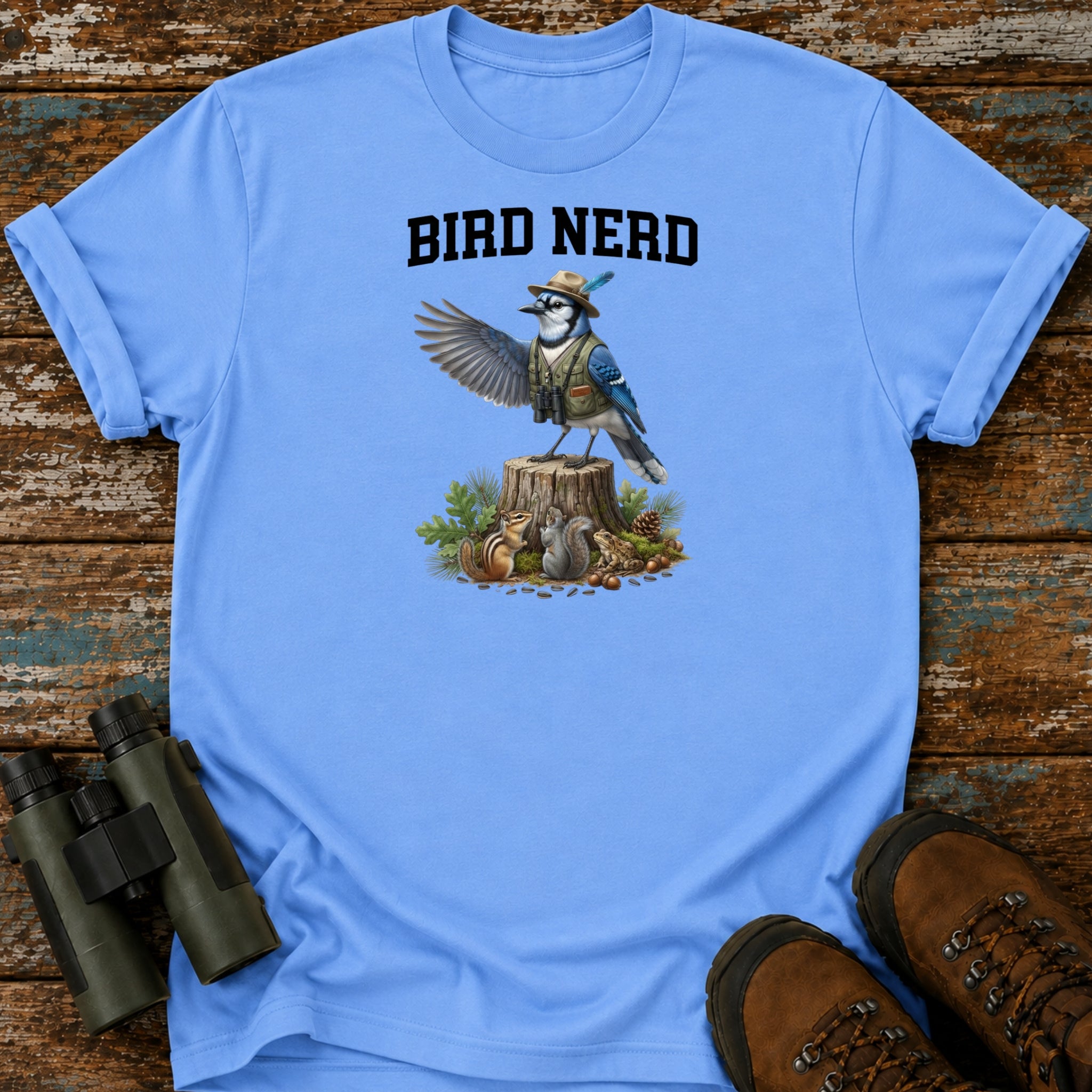 Bird Nerd Blue Jay T-Shirt – Funny Birdwatcher Ranger Tee