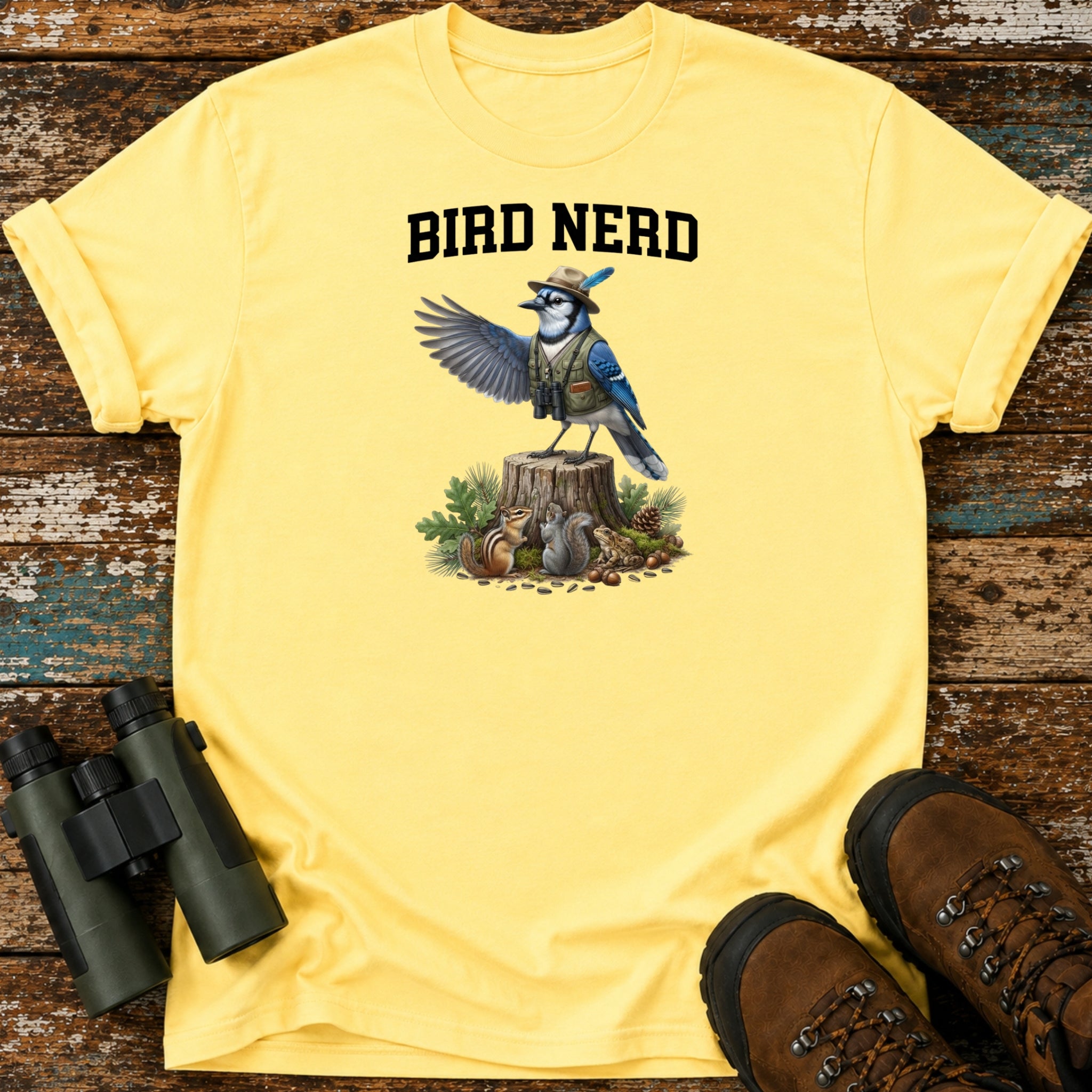 Bird Nerd Blue Jay T-Shirt – Funny Birdwatcher Ranger Tee
