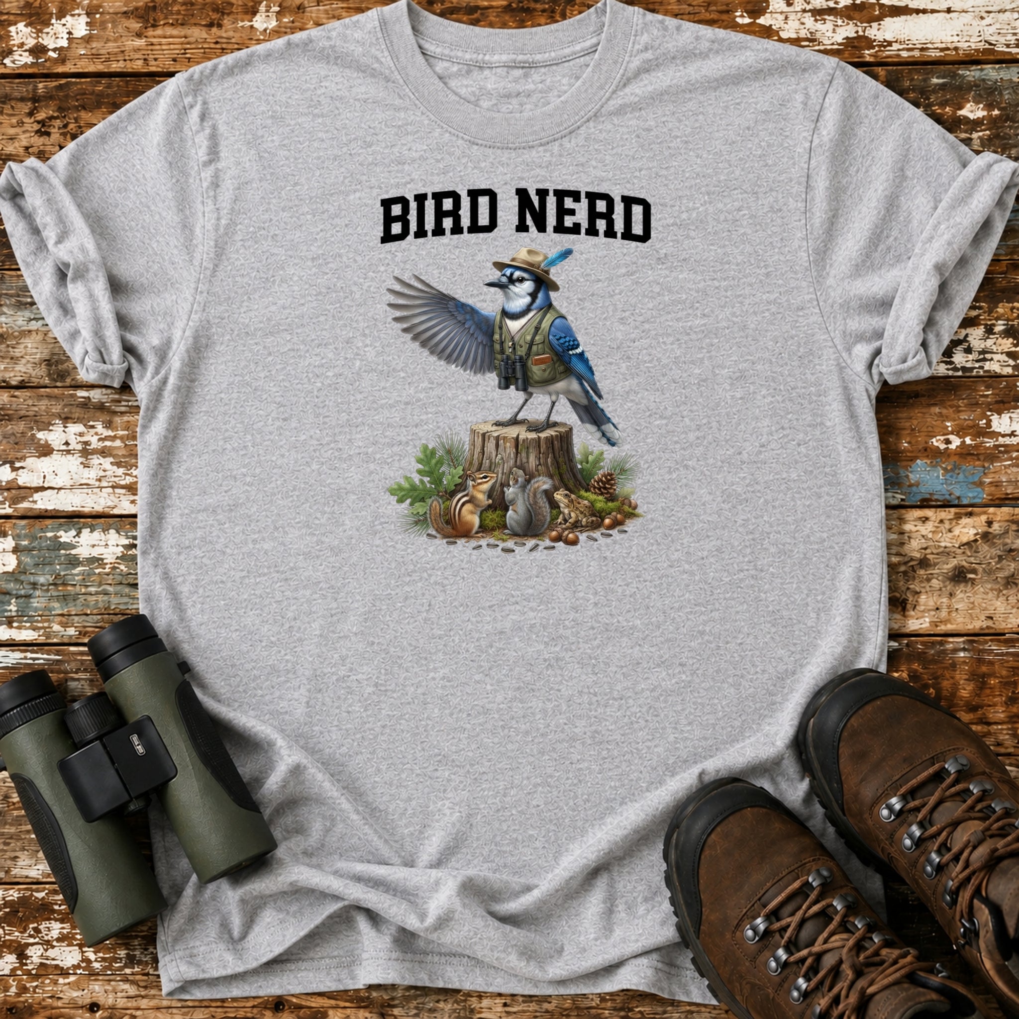 Bird Nerd Blue Jay T-Shirt – Funny Birdwatcher Ranger Tee
