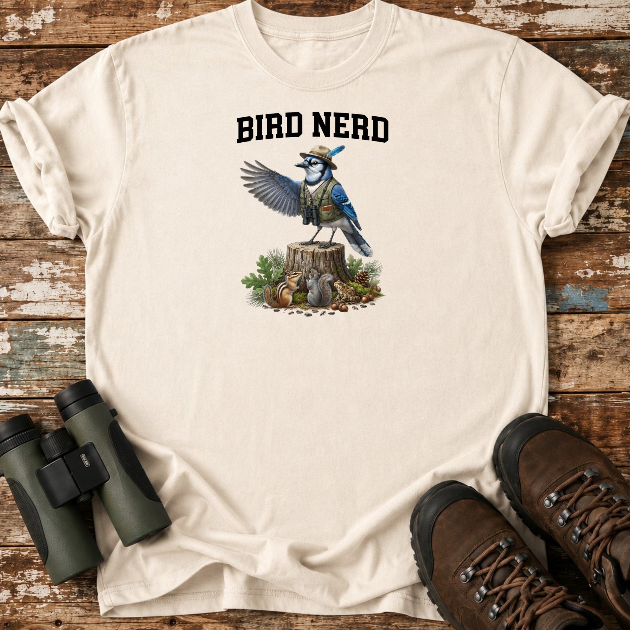 Bird Nerd Blue Jay T-Shirt – Funny Birdwatcher Ranger Tee