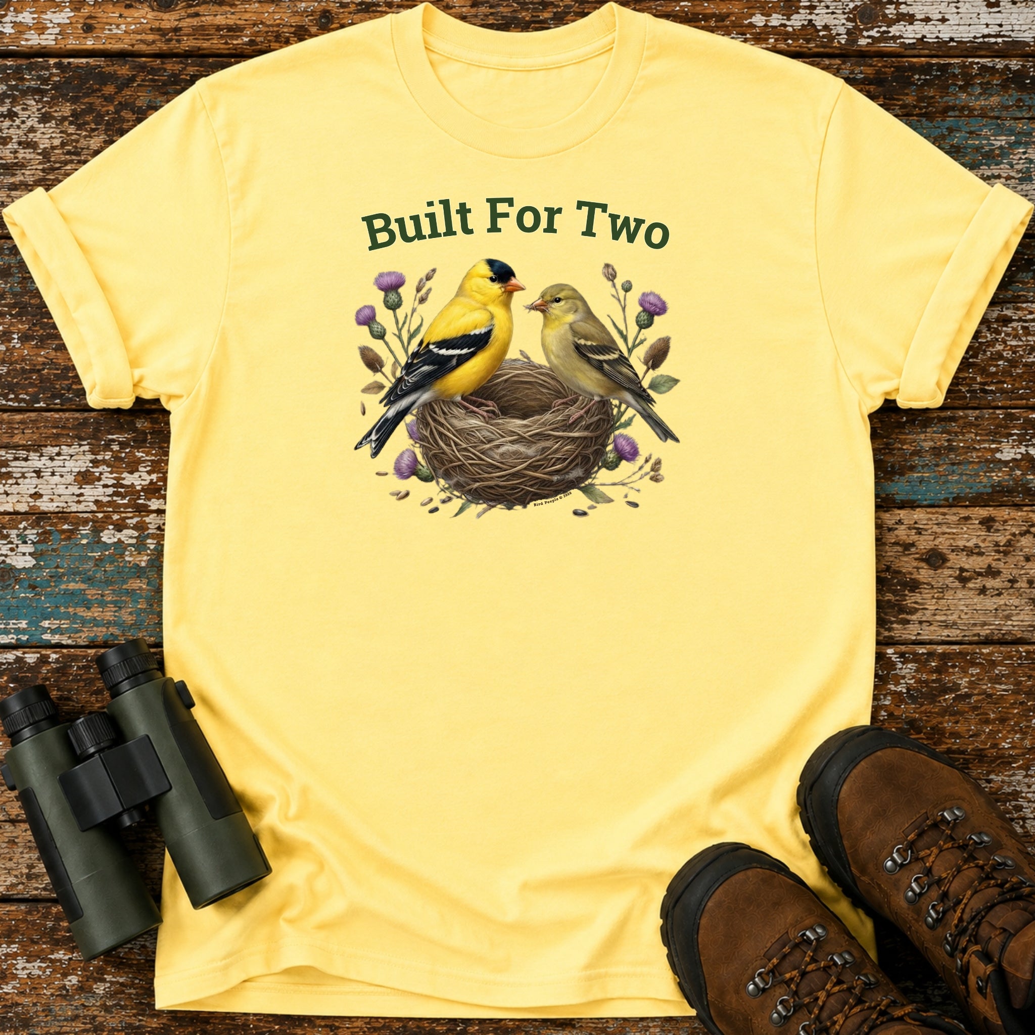 Built For Two Goldfinch T-Shirt – Birding Couple's Gift Tee