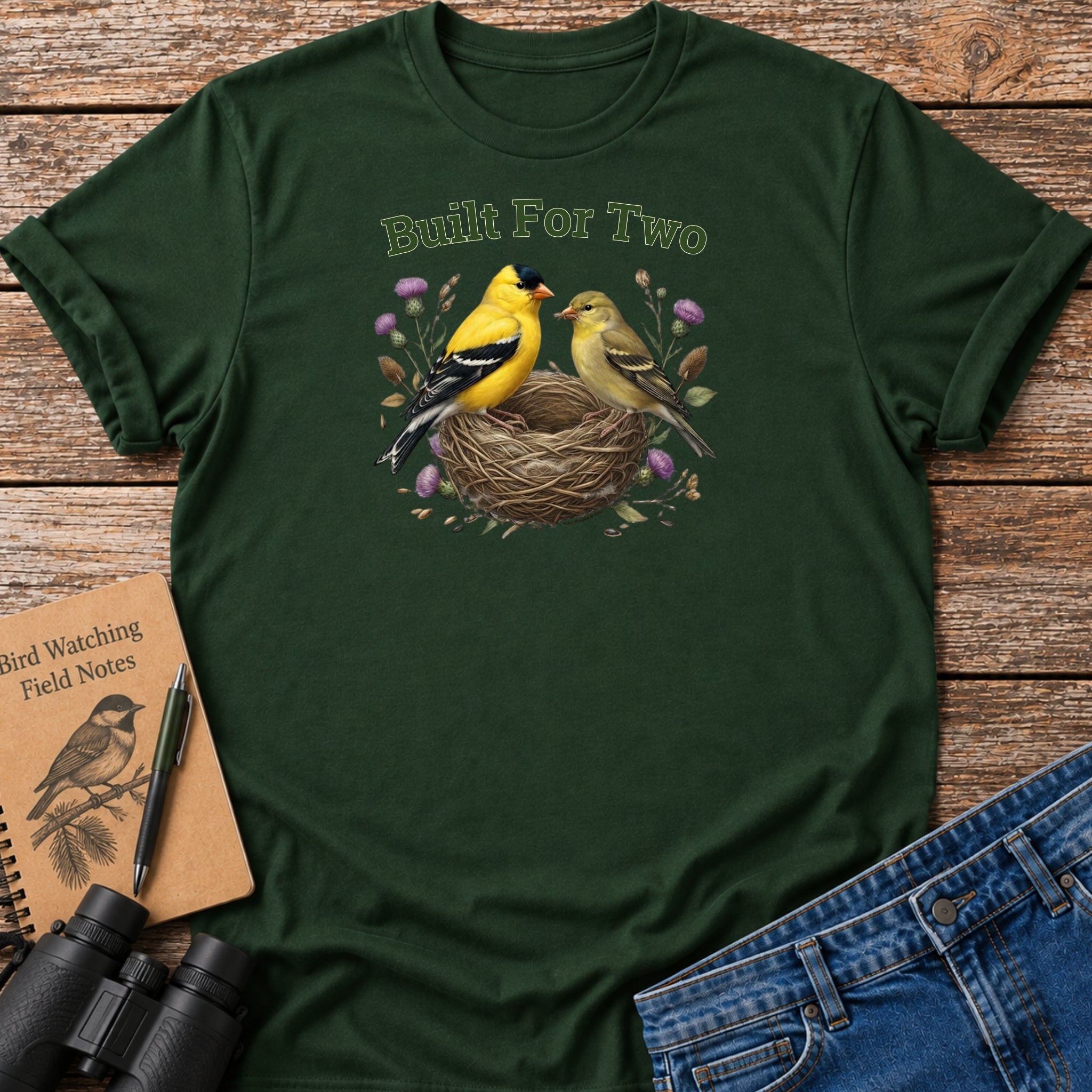 Built For Two Goldfinch T-Shirt – Birding Couple's Gift Tee