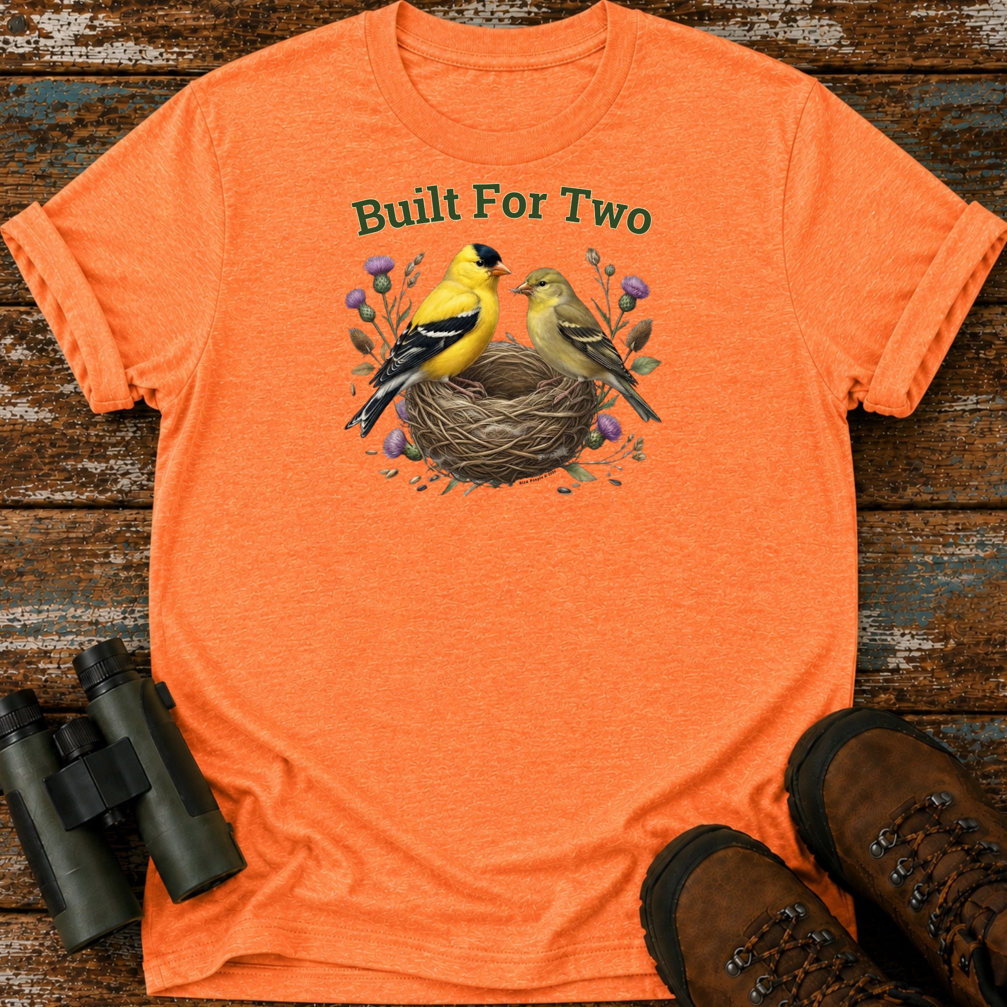 Built For Two Goldfinch T-Shirt – Birding Couple's Gift Tee