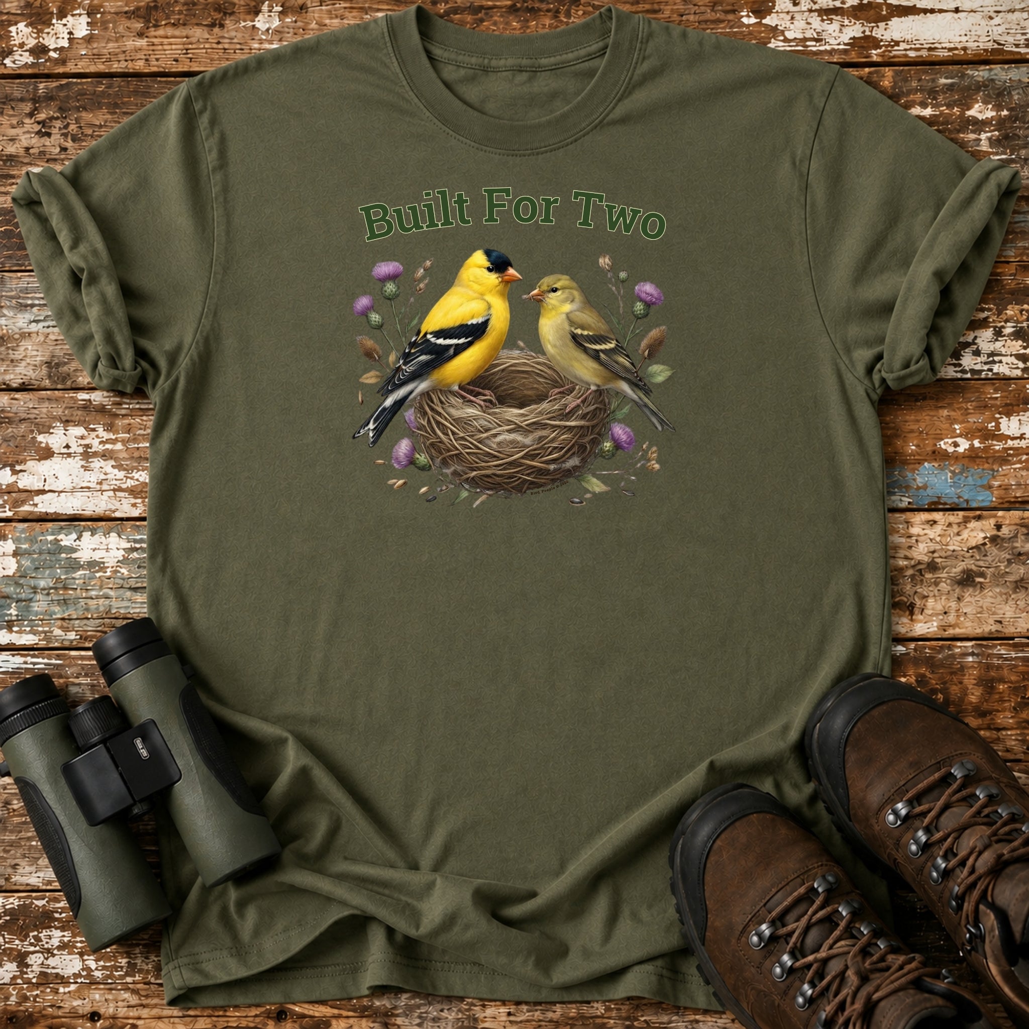 Built For Two Goldfinch T-Shirt – Birding Couple's Gift Tee
