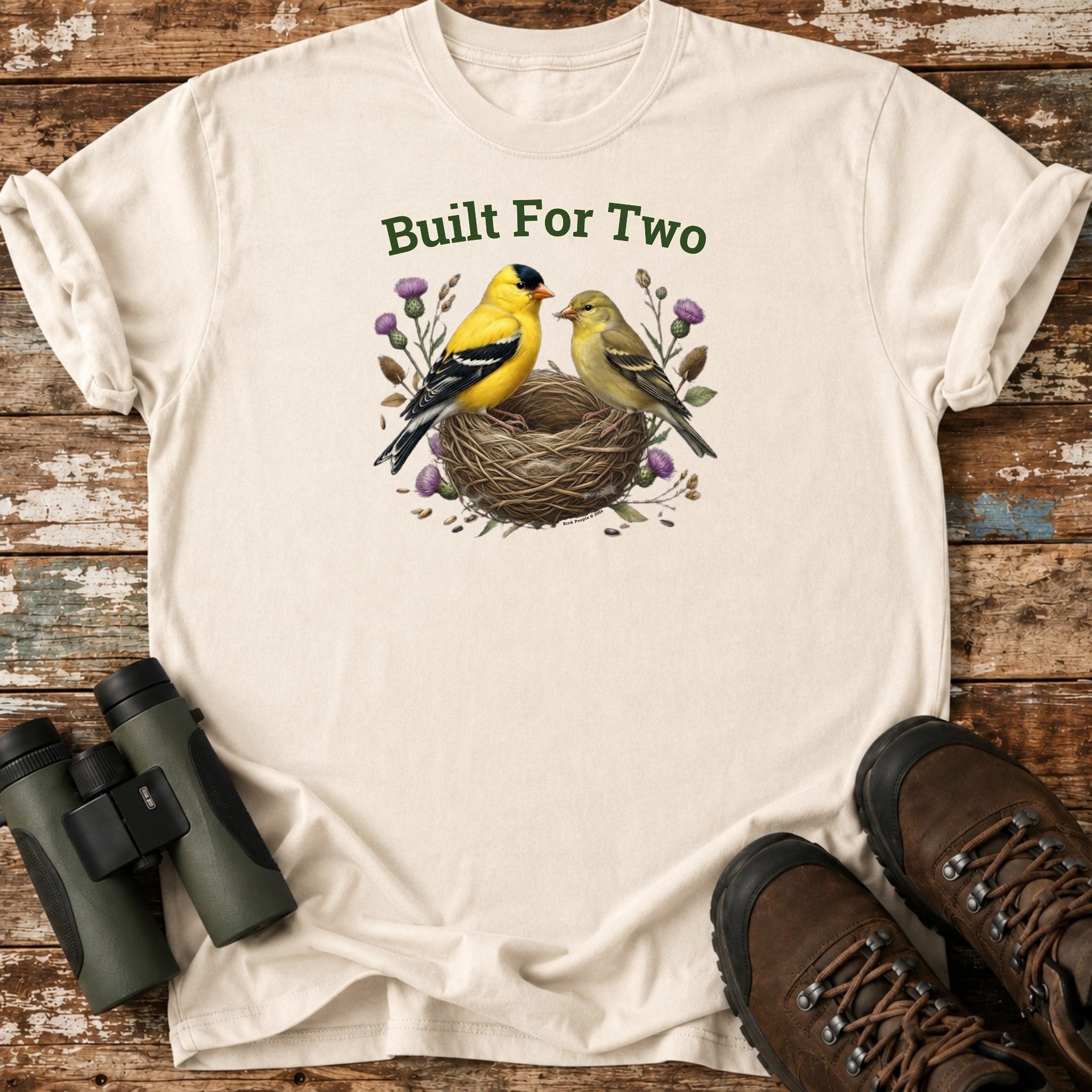 Built For Two Goldfinch T-Shirt – Birding Couple's Gift Tee