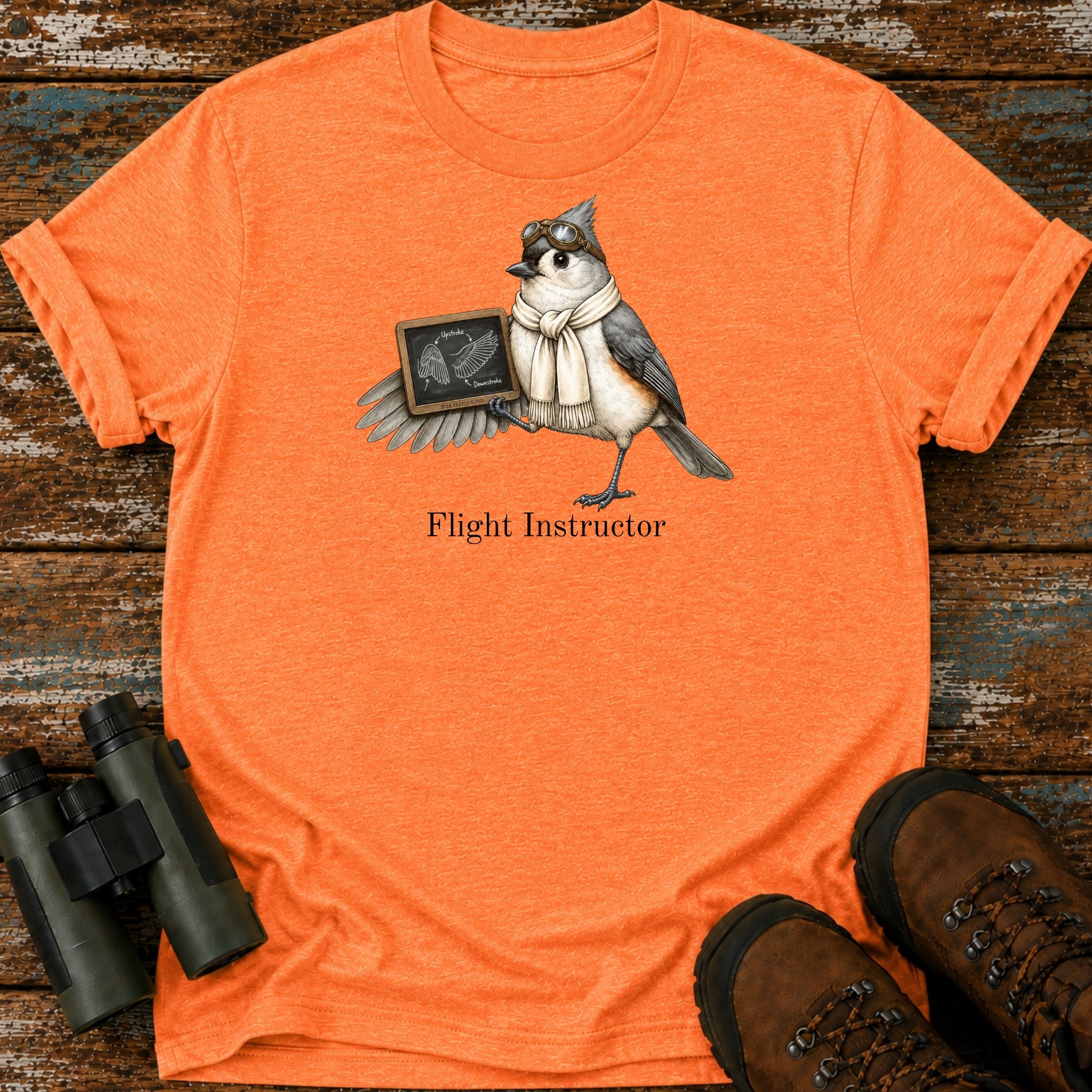 Flight Instructor Tufted Titmouse T-Shirt – Funny Vintage Aviator Tee