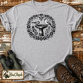 Boho Chickadee & Titmouse Birdbath T-Shirt – Folk Art Nature Tee