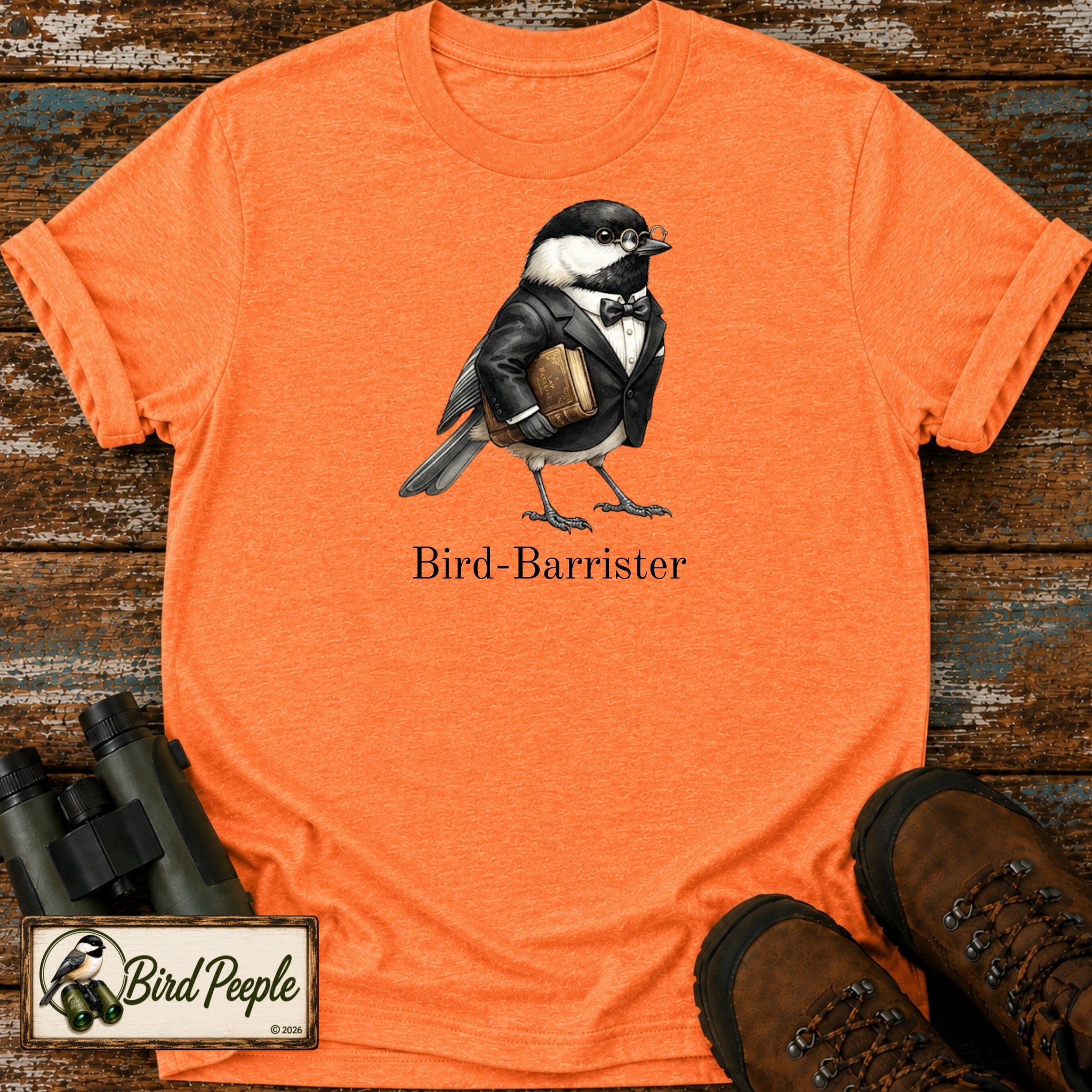 Bird-Barrister T-Shirt – Funny Lawyer Chickadee Tee
