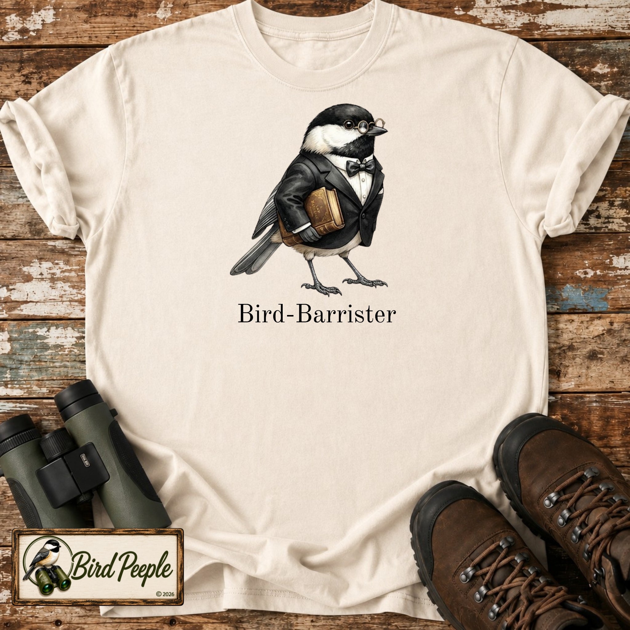 Bird-Barrister T-Shirt – Funny Lawyer Chickadee Tee