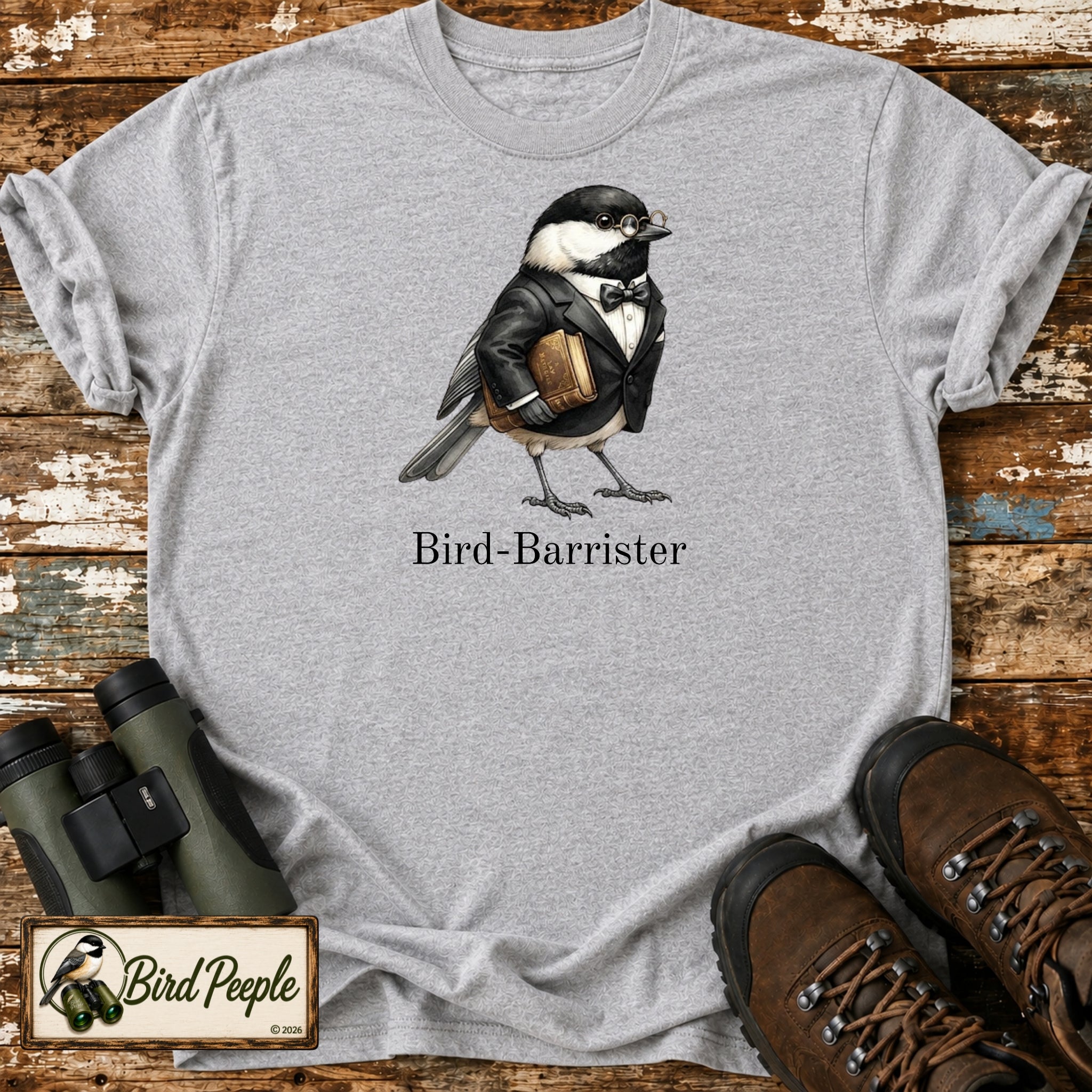 Bird-Barrister T-Shirt – Funny Lawyer Chickadee Tee
