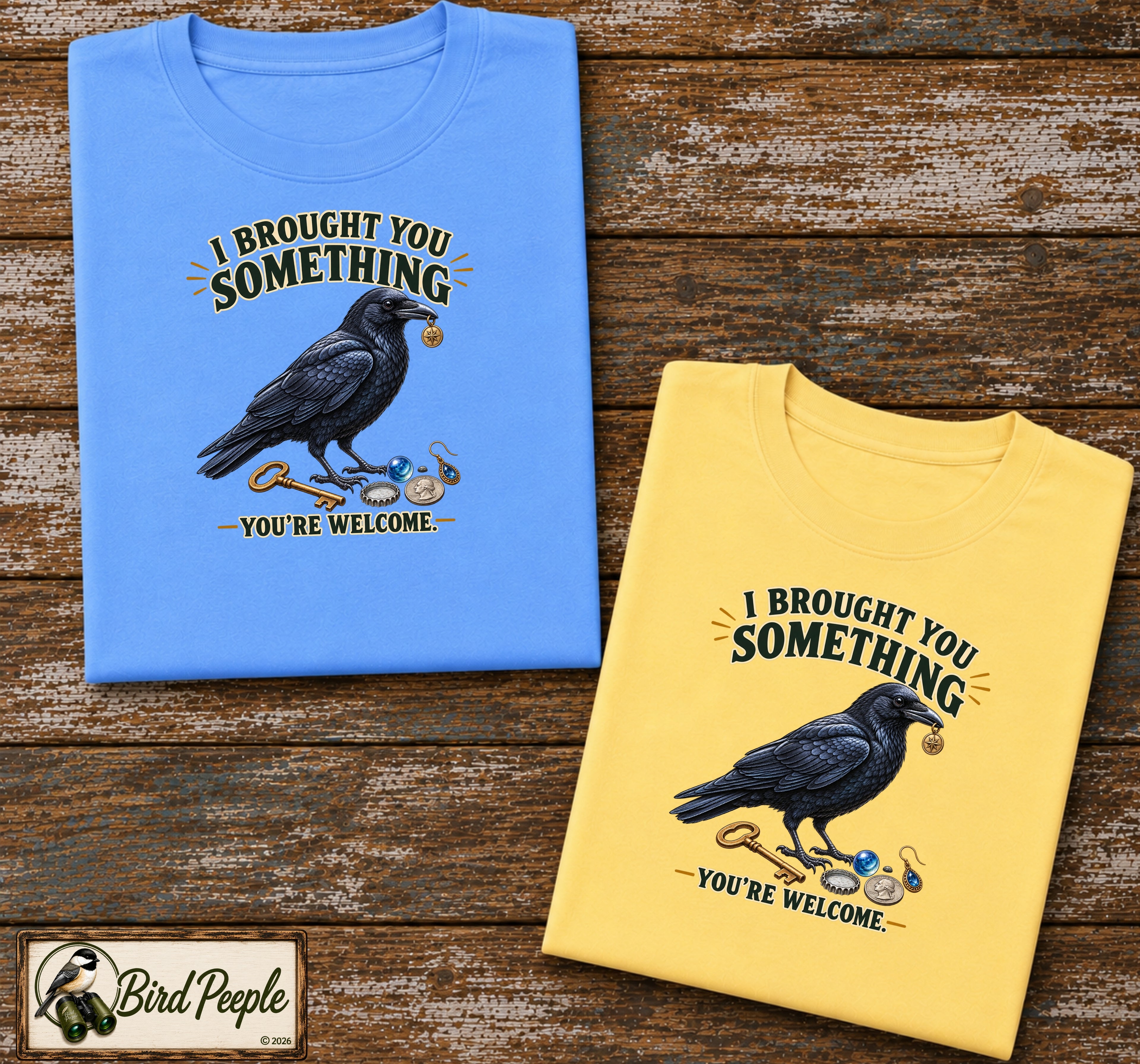 I Brought You Something Crow T-Shirt – Funny Birding Shirt