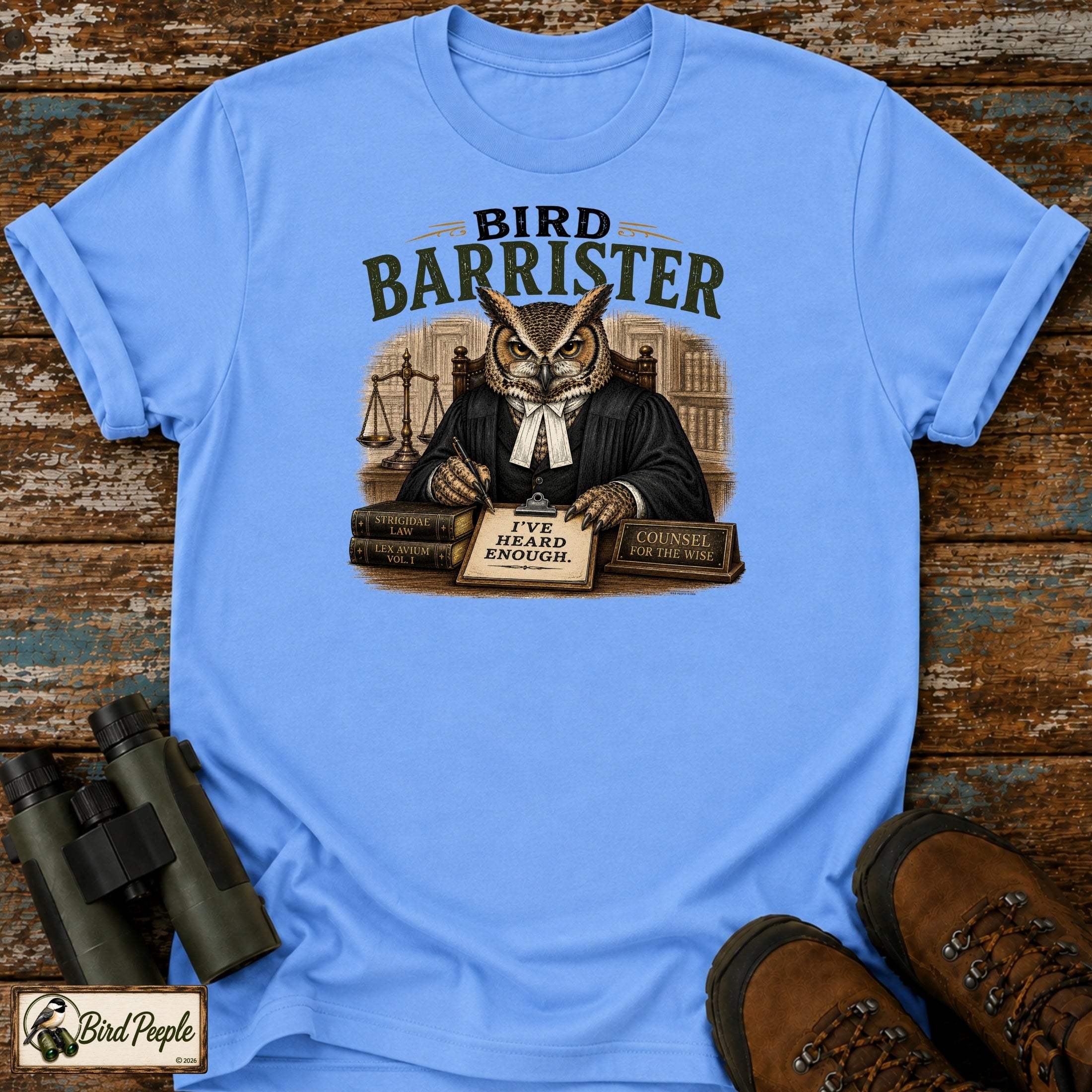 Bird Barrister Owl T-Shirt – Funny Owl Lawyer Shir