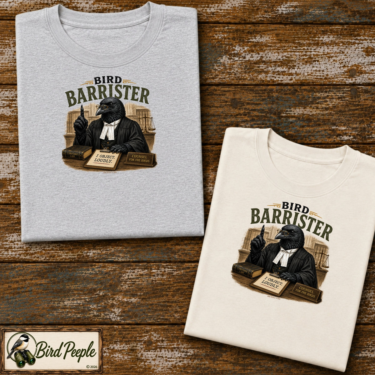 Bird Barrister Crow T-Shirt – Funny Bird Lawyer Shirt