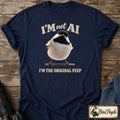 I'm Not AI – I'm the Original Peep | Black-Capped Chickadee T-Shirt | M–4XL product image by Bird Peeple